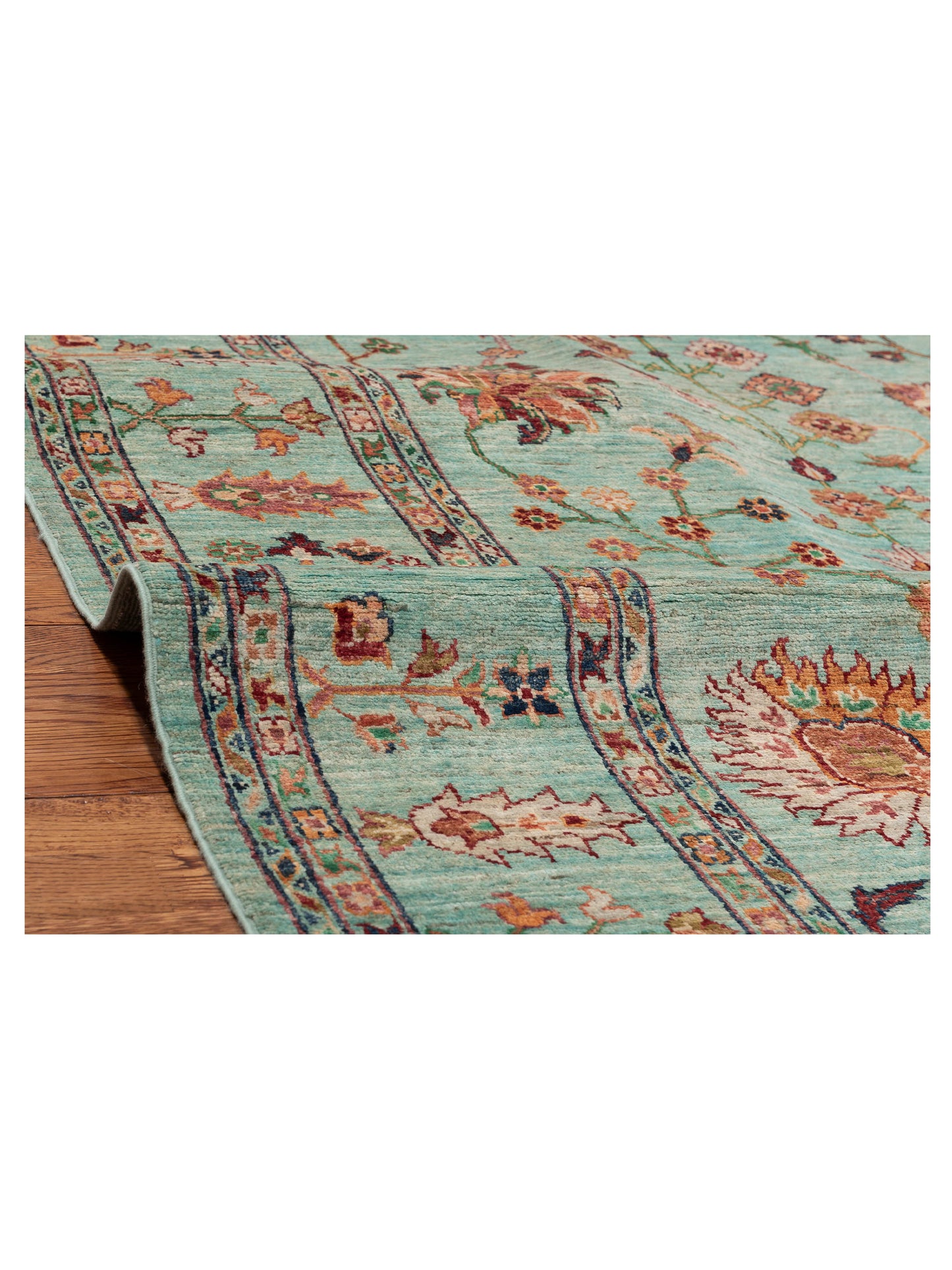 Sultan 152742 Turquoise Turquoise 8x10.2 Hand Knotted Rug