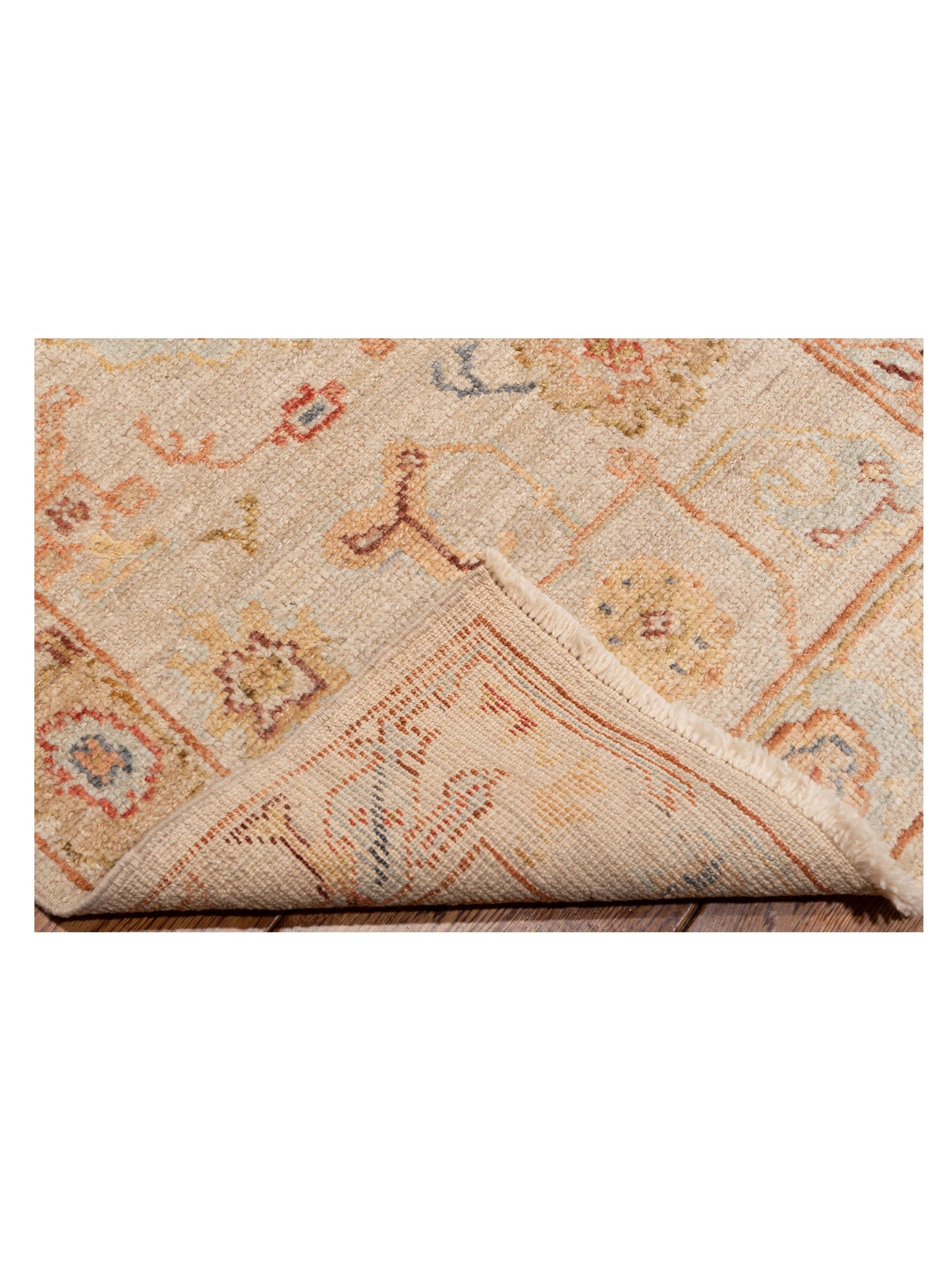 Angora Oushak 149351 Beige Beige 2.6x14.3 Hand Knotted Rug