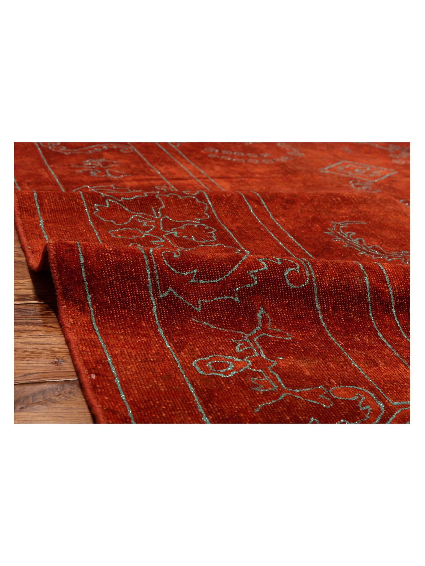 Vintage 78305 Orange 7.8x10.10 Hand Knotted Rug