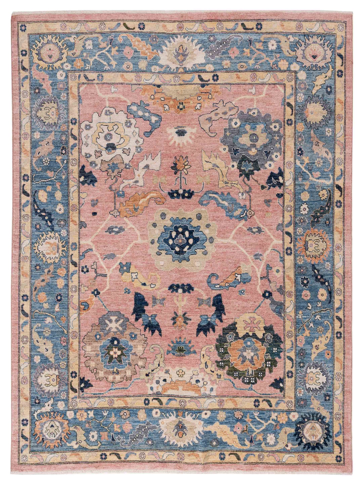 Pasha Anadol Oushak Pink Blue Traditional