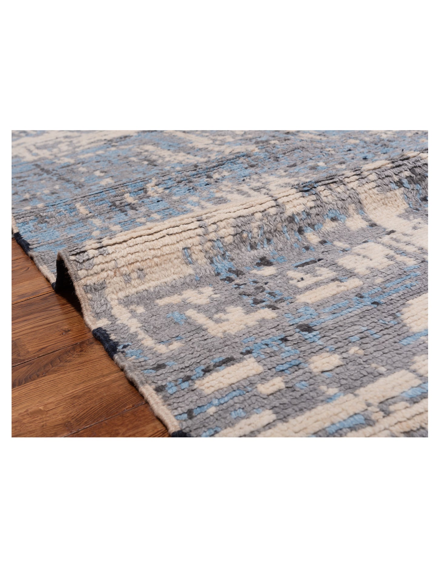 Atlas 150450 Gray Blue 8x9.9 Hand Knotted Rug