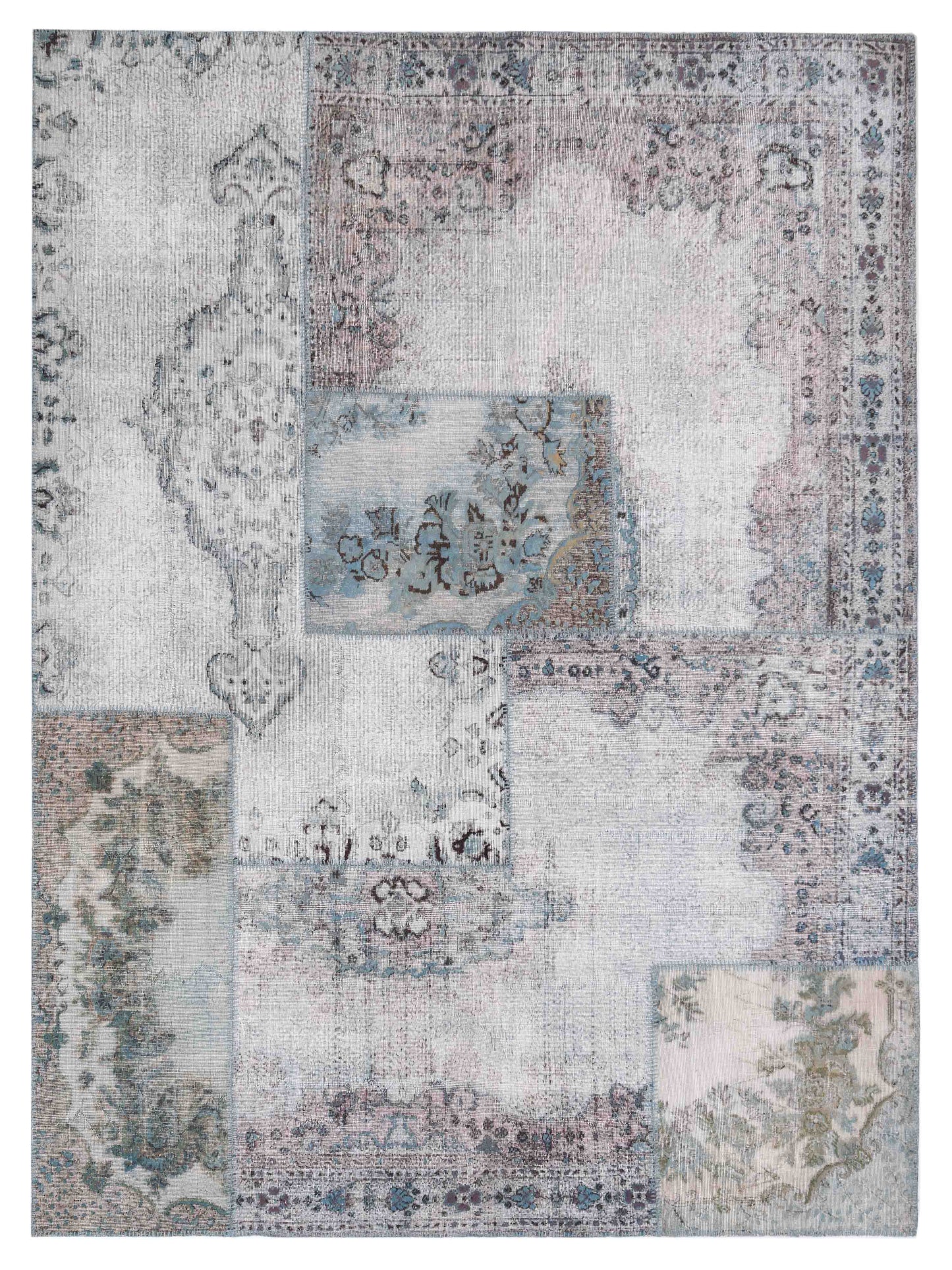 Pasha Turkish Vestige Patchwork Light Blue Contemporary