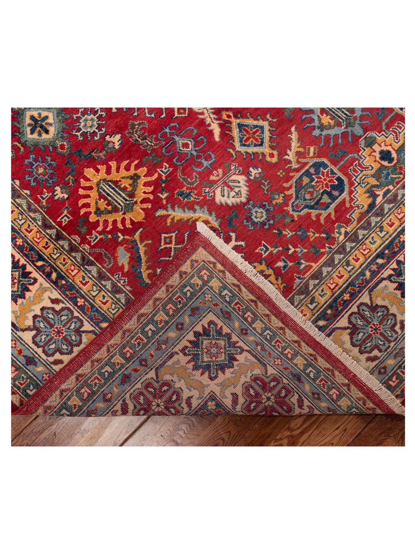 Kazak 151936 Red Ivory 7.10x10 Hand Knotted Rug