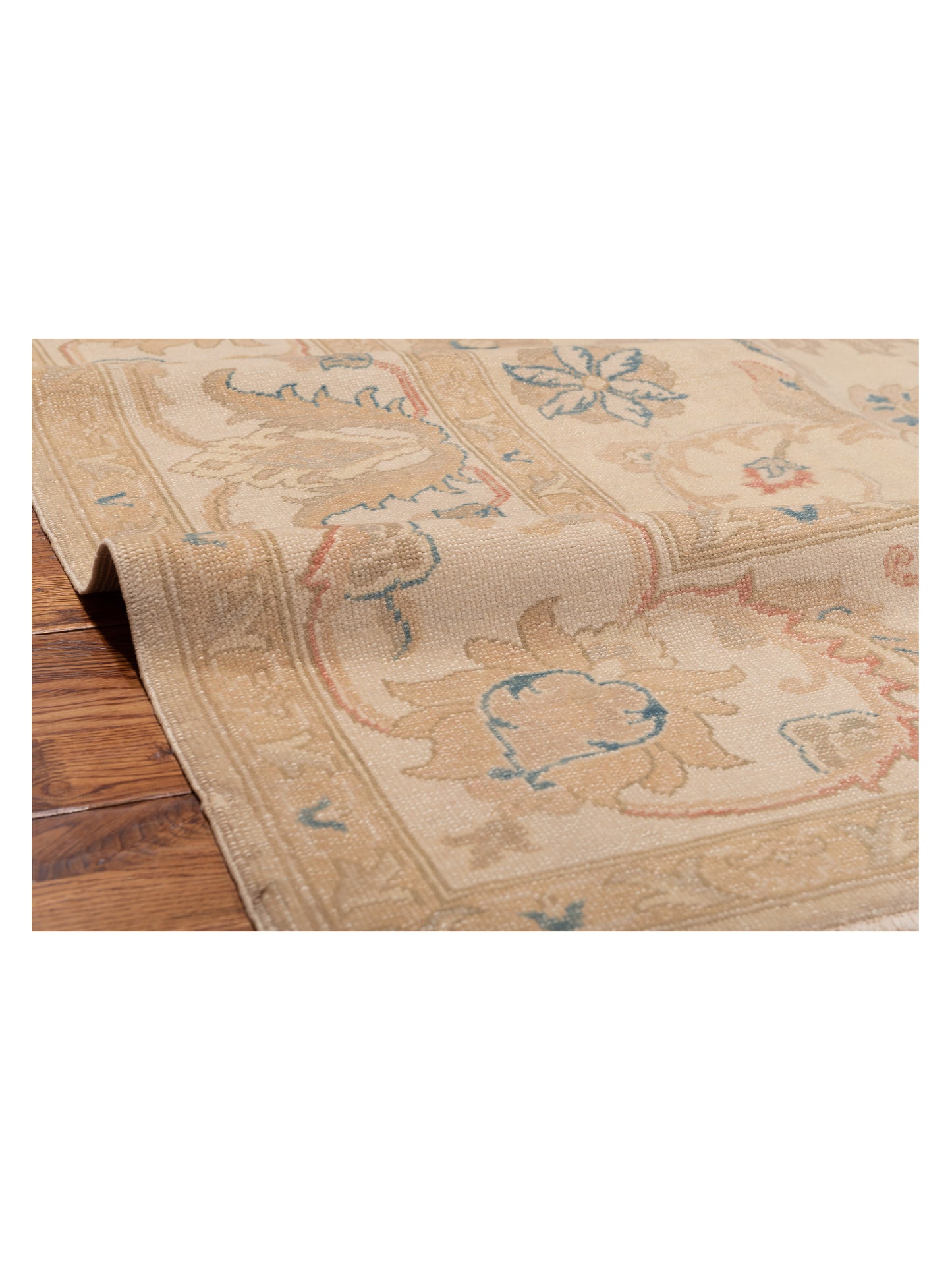 Turkish Elvan 75445 Ivory Ivory 9x11.1 Hand Knotted Rug