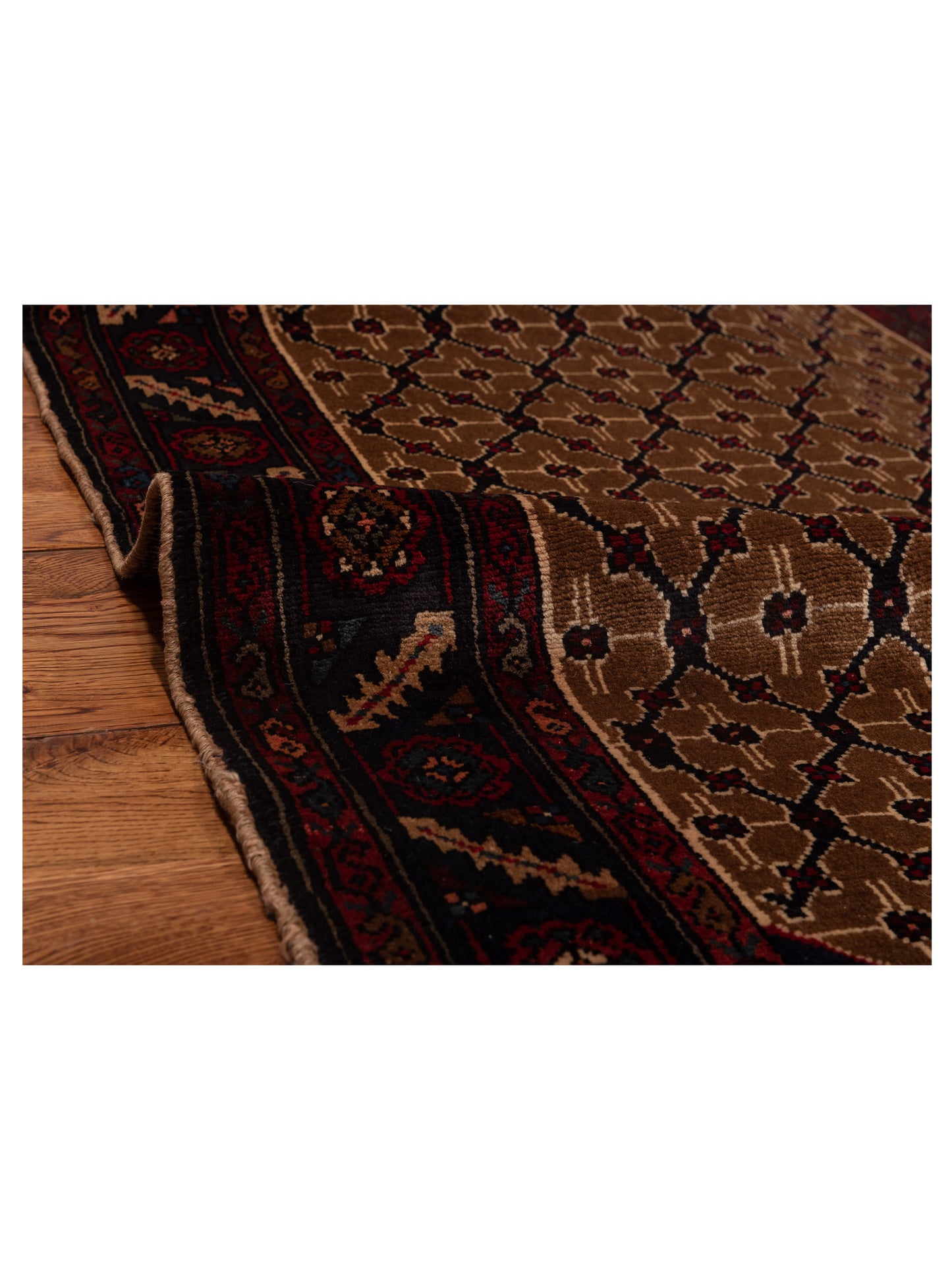 Persian 85762 Brown Navy 3.5x12.11 Hand Knotted Rug