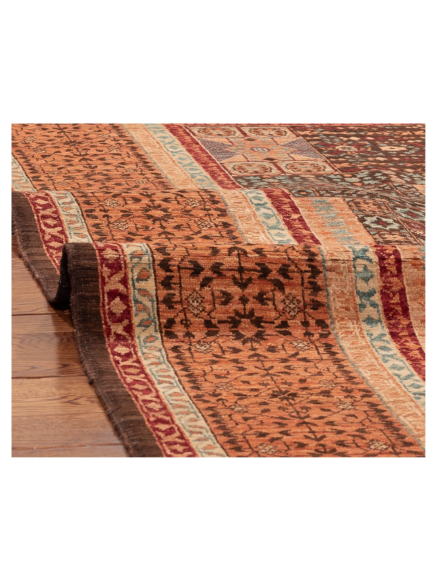 Artisan Mamluk 154647 Brown Orange 5.9x7.10 Hand Knotted Rug
