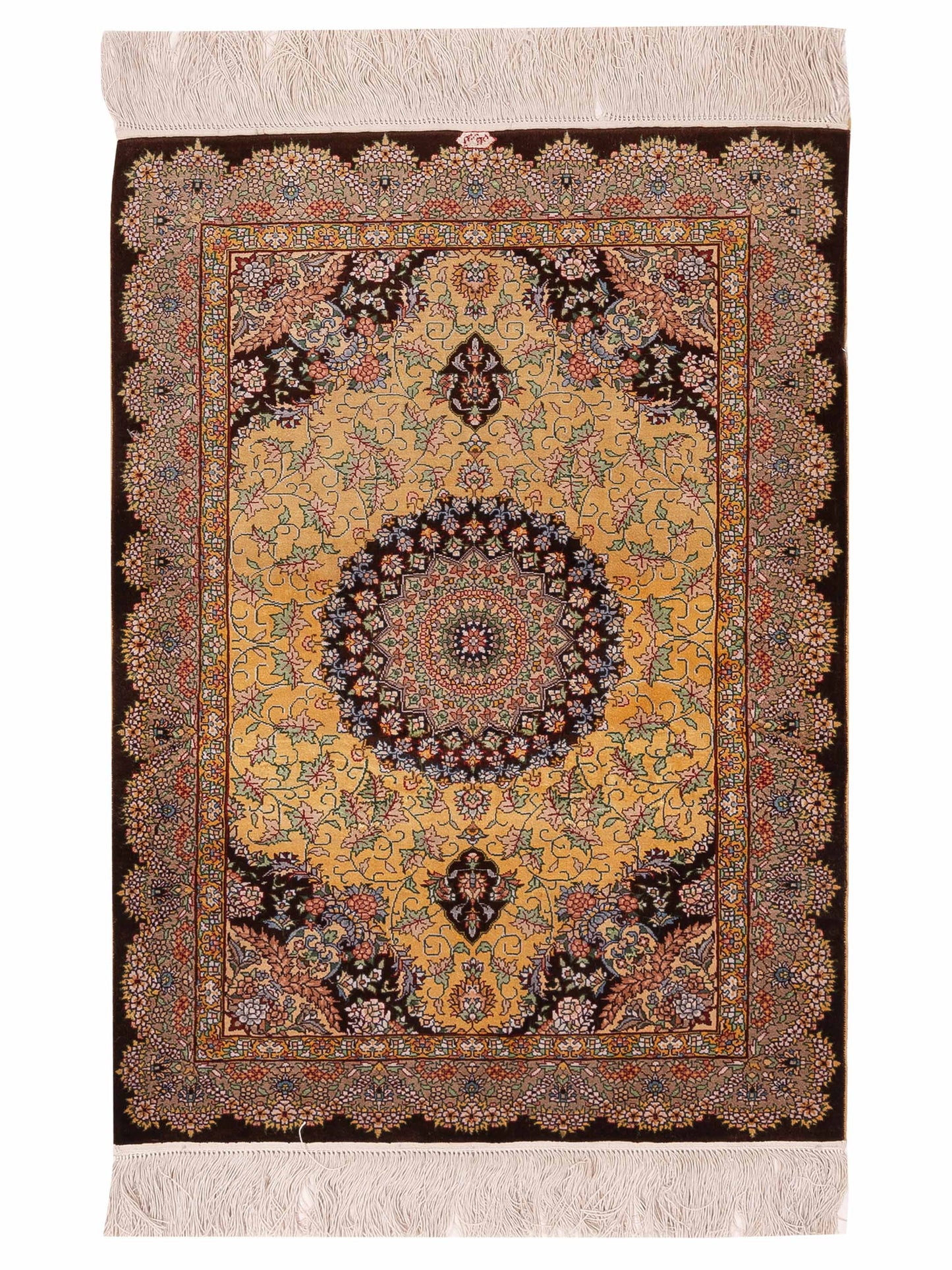 Pasha Pure Silk Gold Brown Traditional