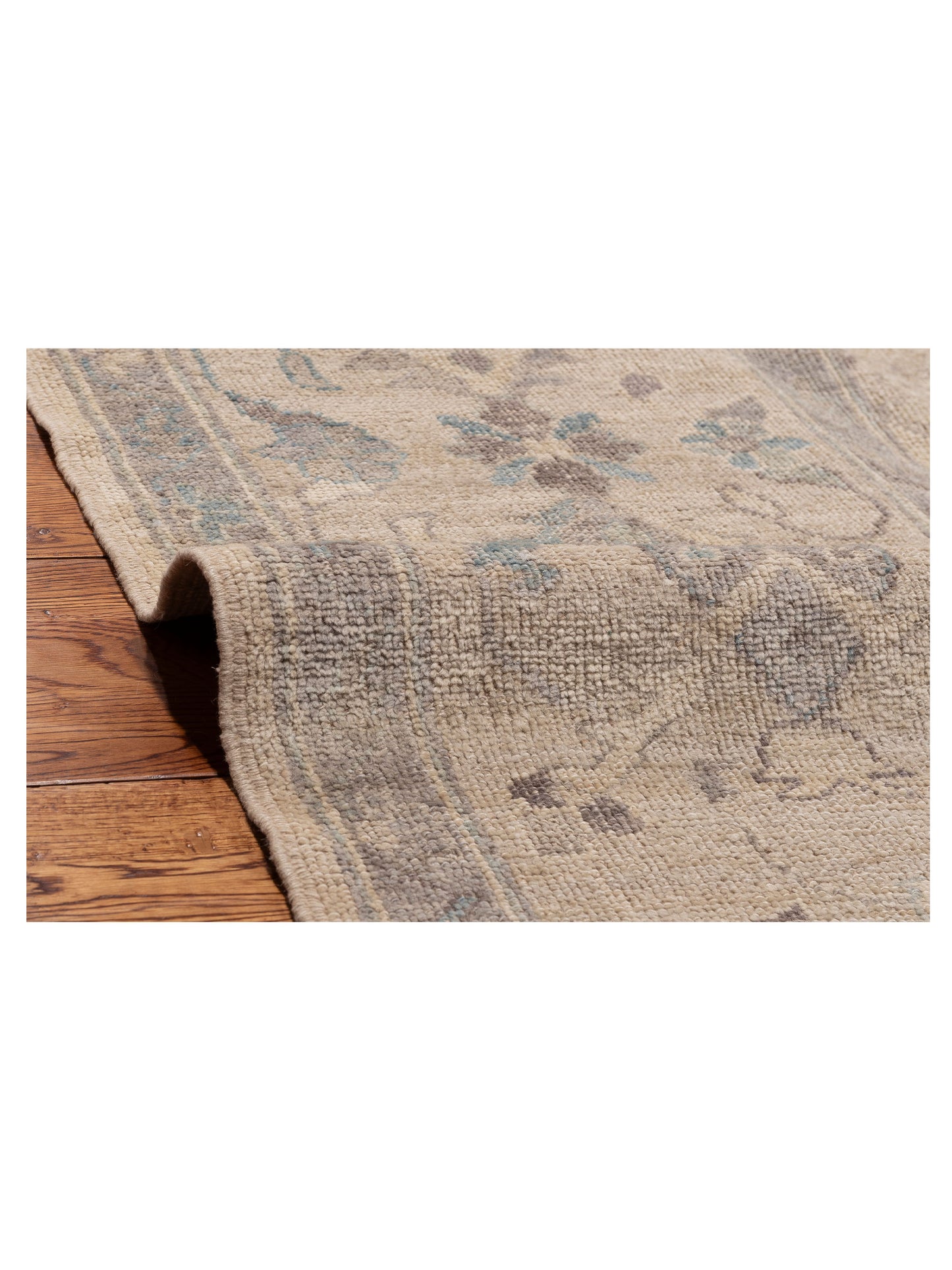 Angora Oushak 124273 Ivory Ivory 11.9x16.9 Hand Knotted Rug