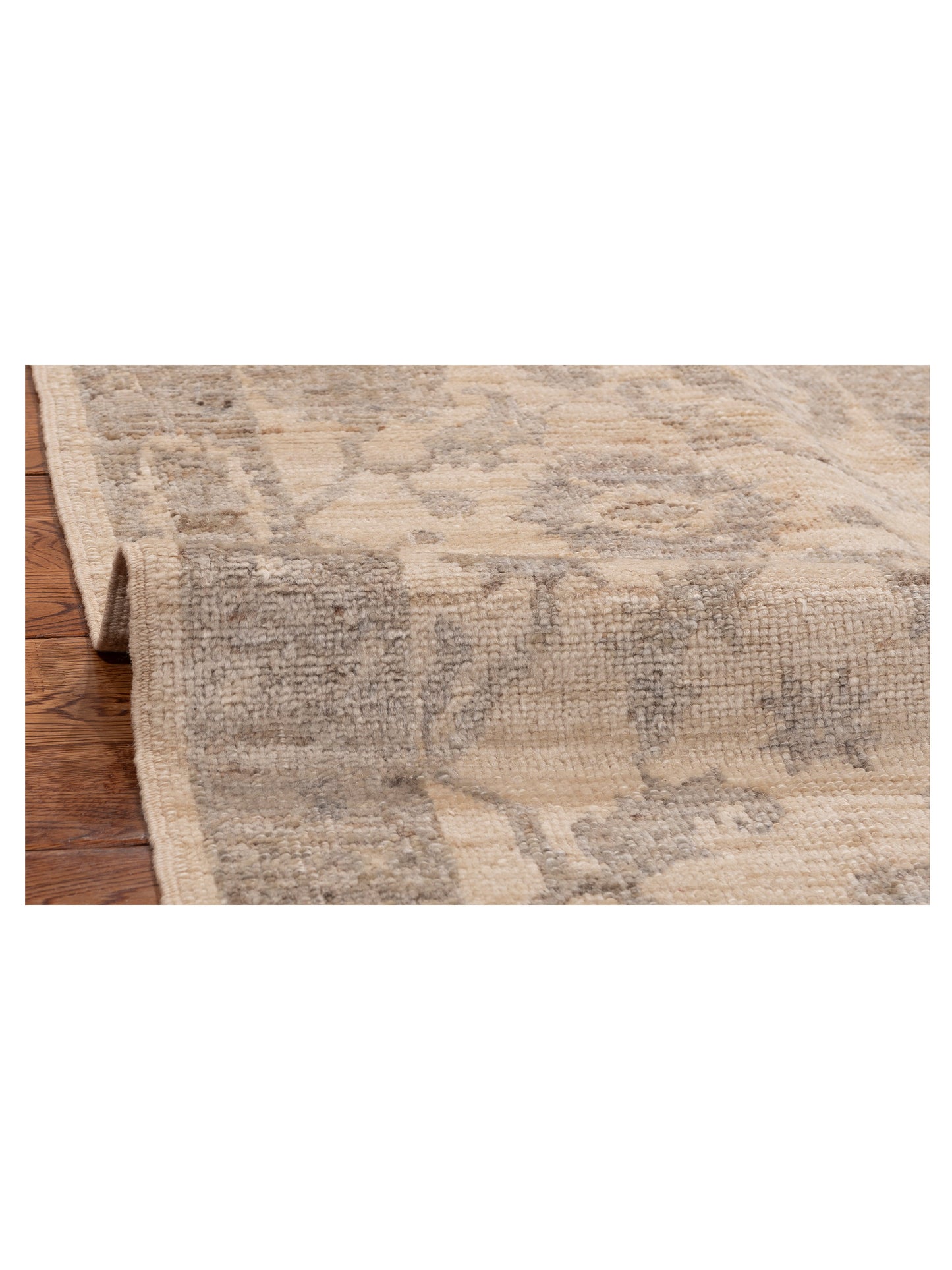 Angora Oushak 154093 Ivory Brown 2.5x11.4 Hand Knotted Rug