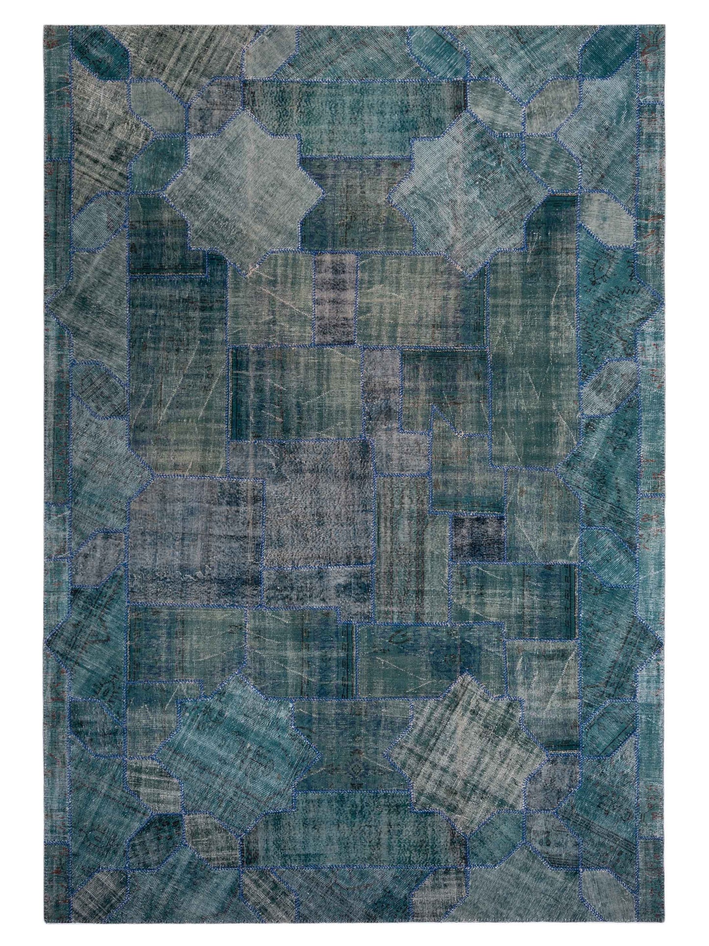 Pasha Turkish Vestige Patchwork Blue Contemporary