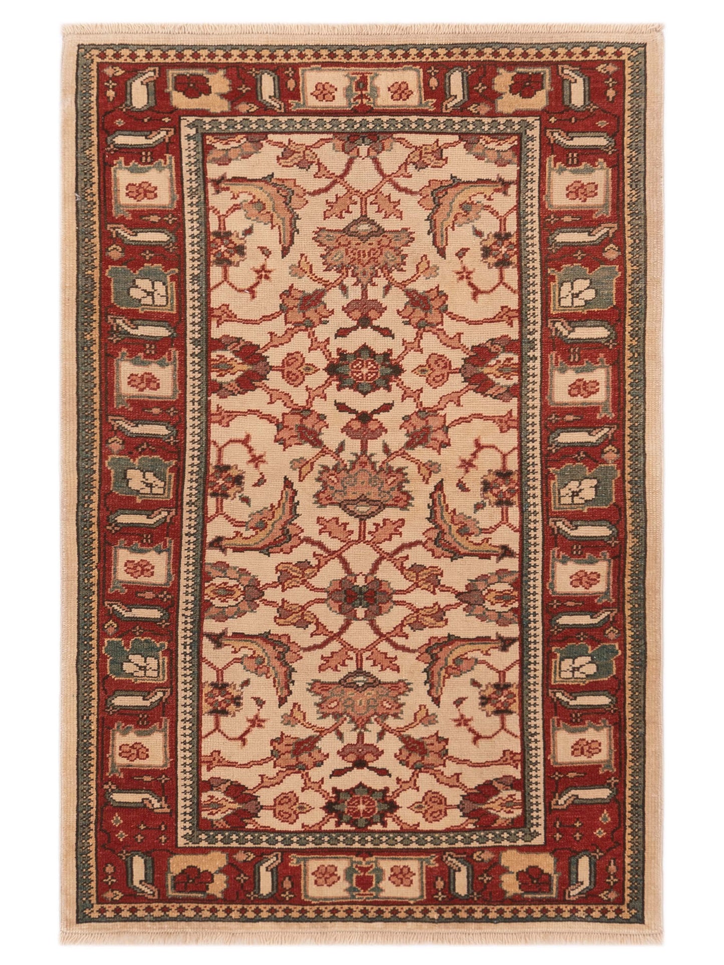 Pasha Antique Loom Ivory Red Traditional
