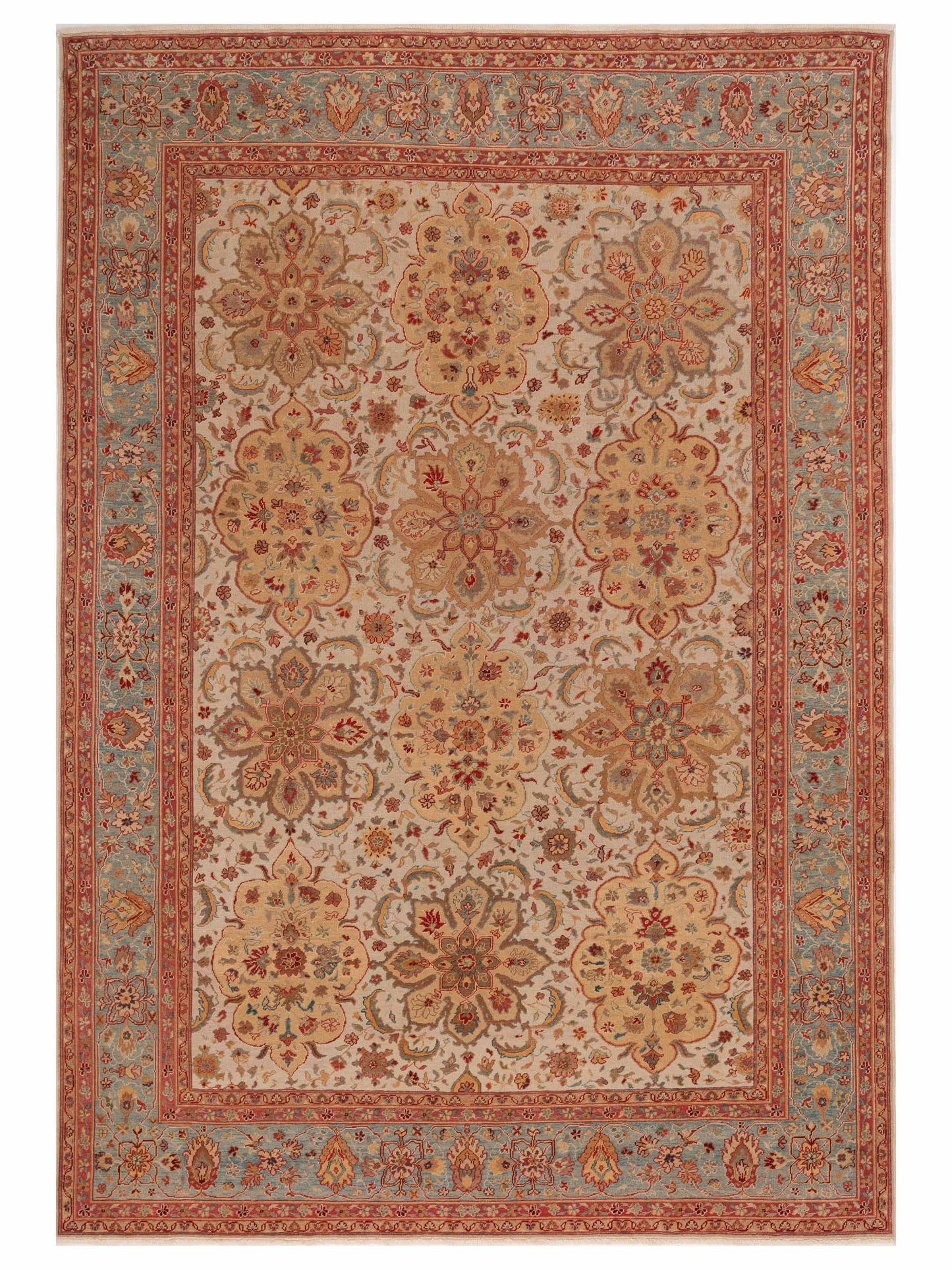 Pasha Antique Loom Beige Blue Traditional