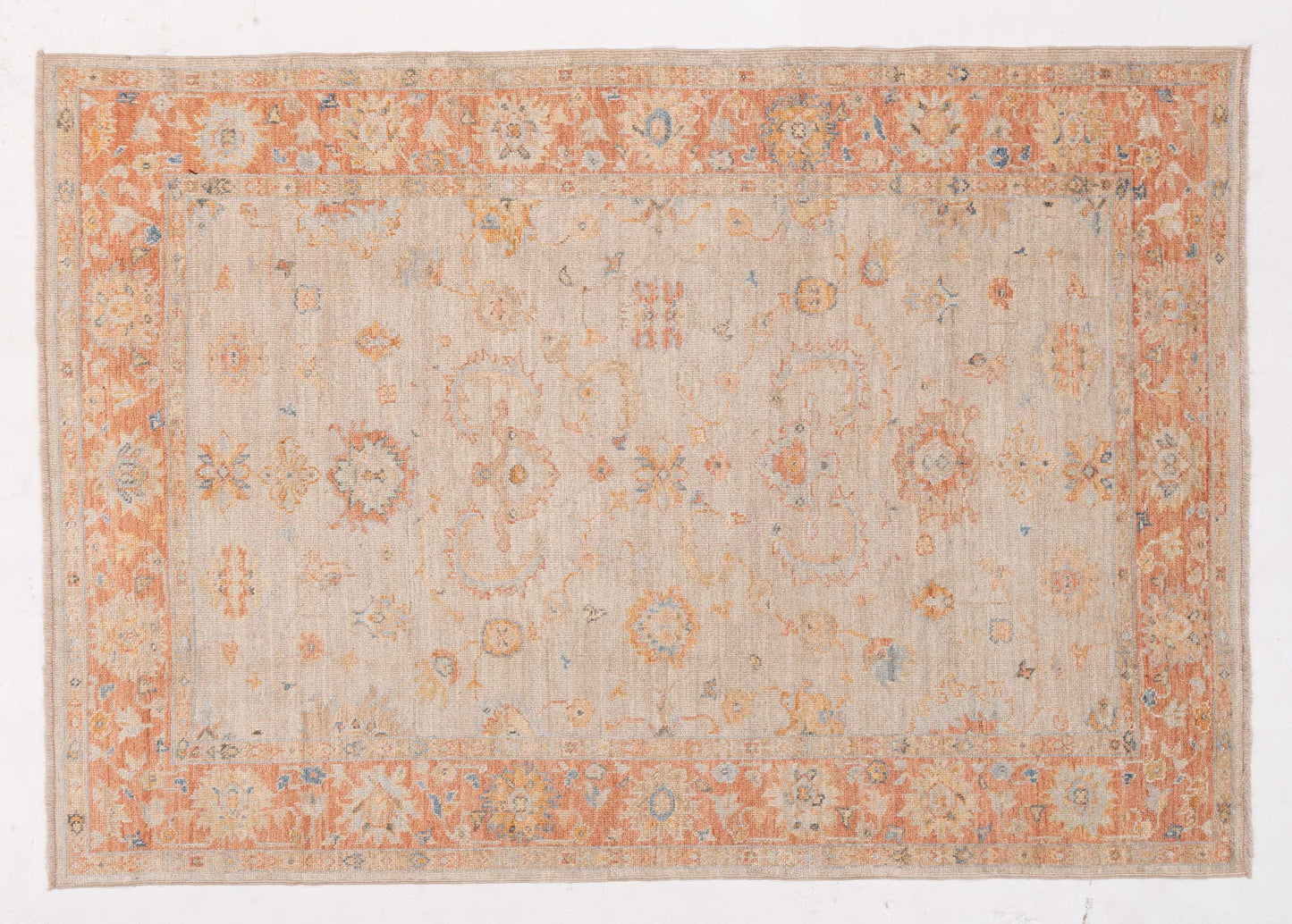 Angora Oushak 149319 Beige Rust 6x8.6 Hand Knotted Rug