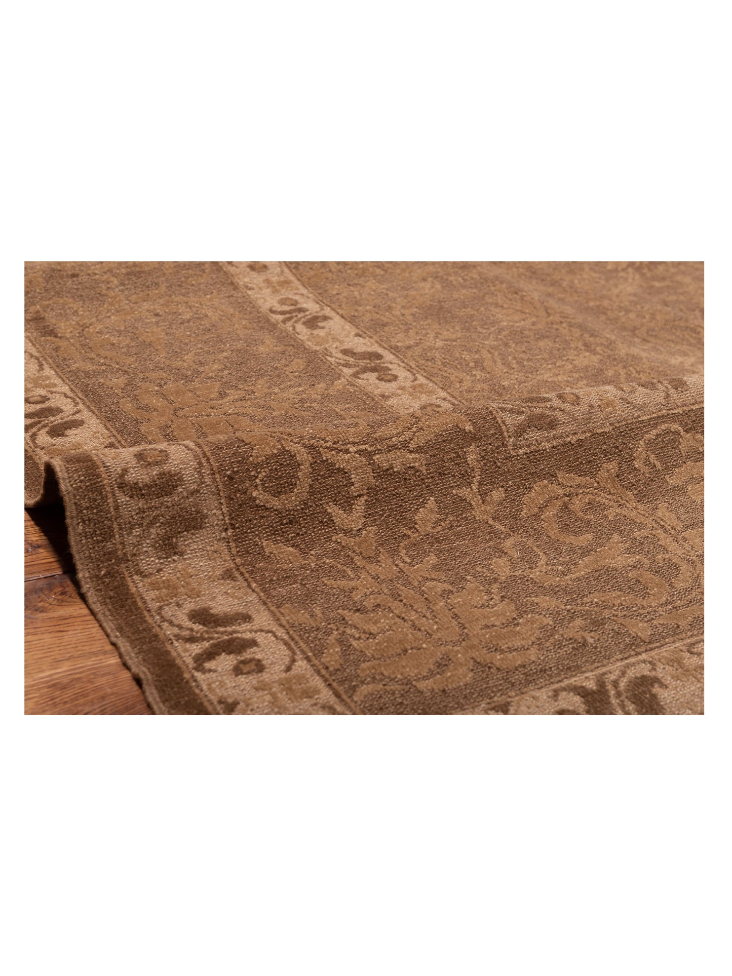 Defne Begonia Dark Brown Brown 9.4x12 Hand Knotted Rug