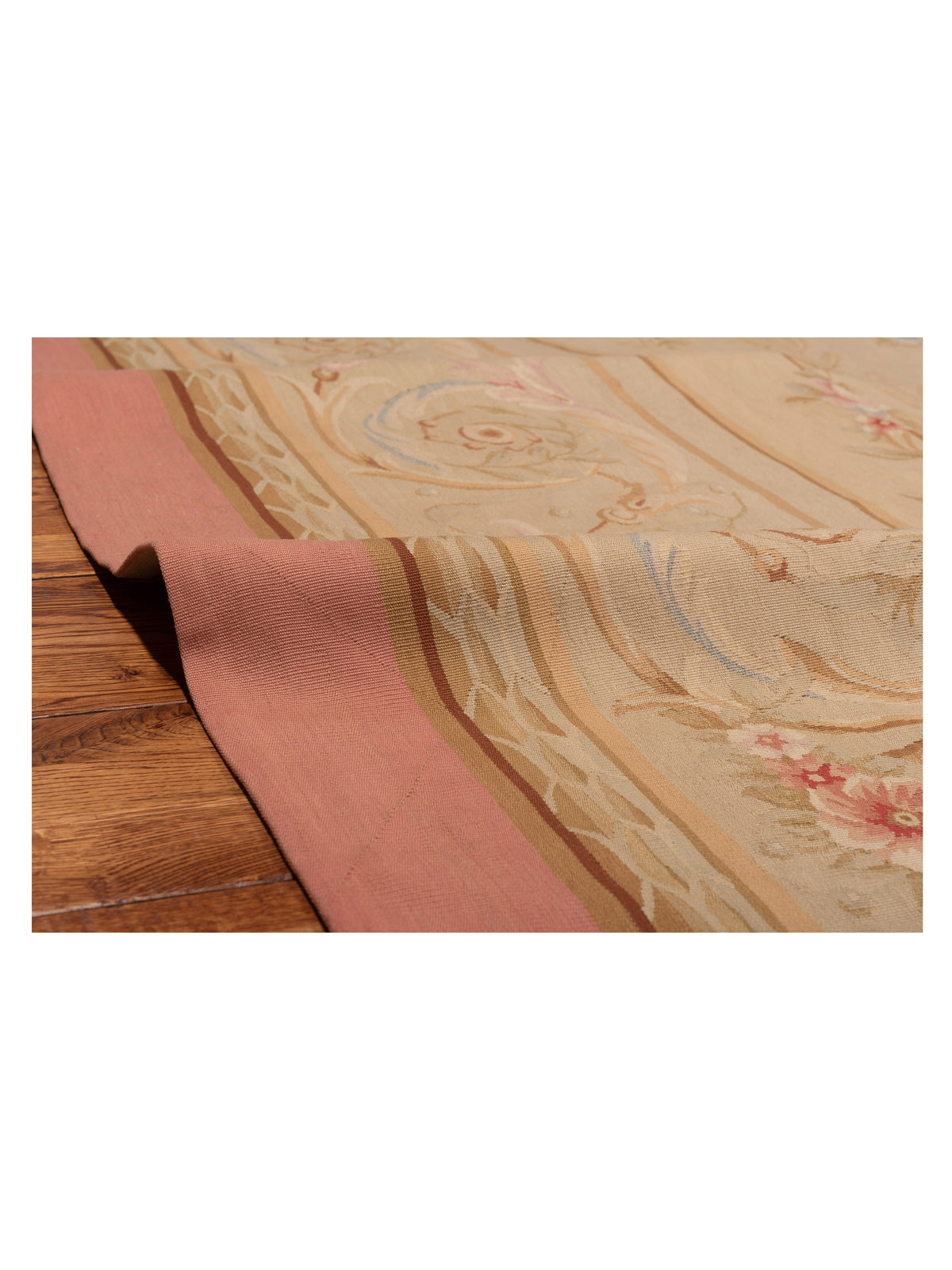 Abusson 77777 Cream Pink 8.9x12 Hand Knotted Rug