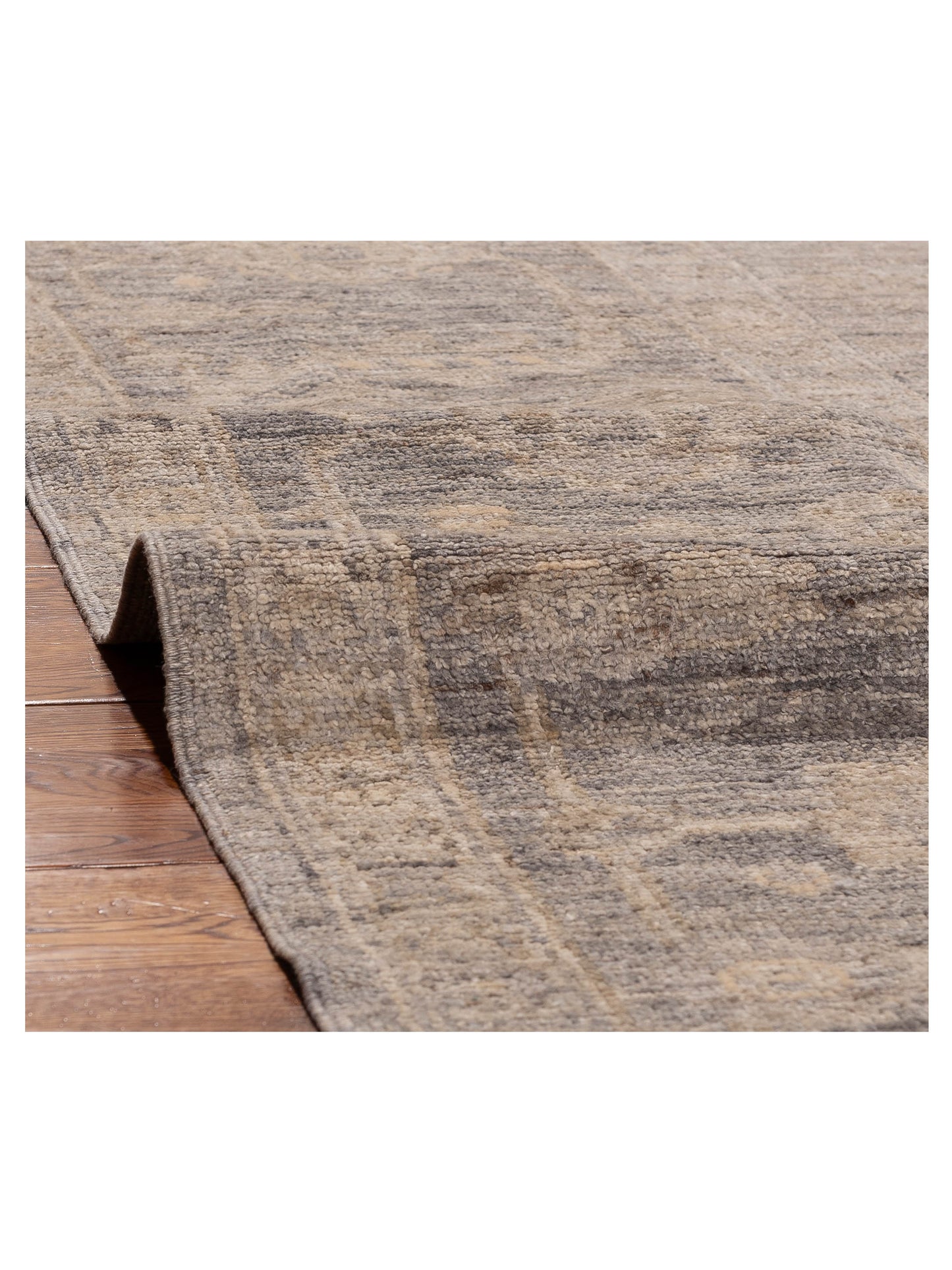 Angora Oushak 156065 Gray Gray 11.6x14.5 Hand Knotted Rug