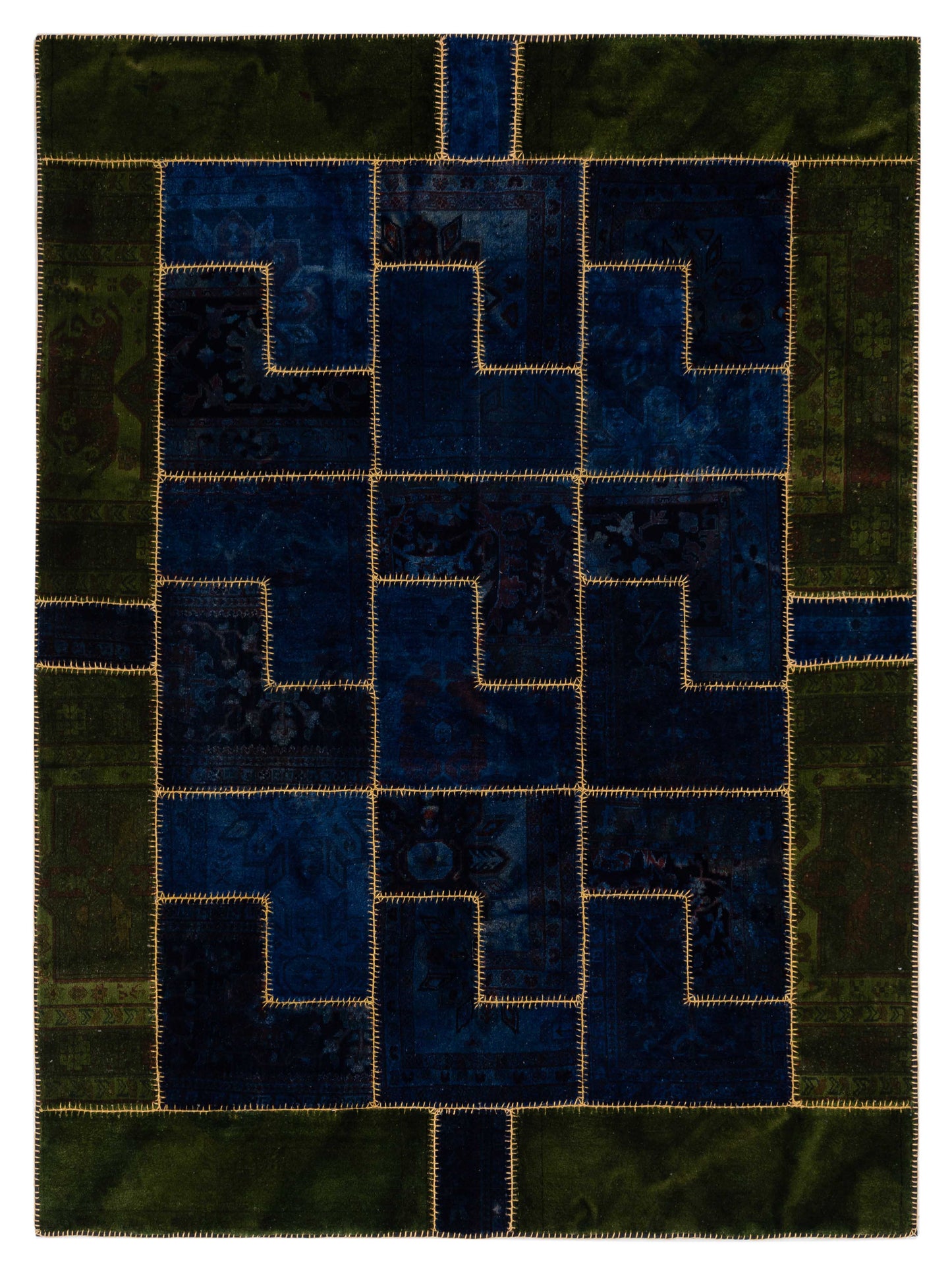 Pasha Turkish Vestige Patchwork Blue Green Contemporary