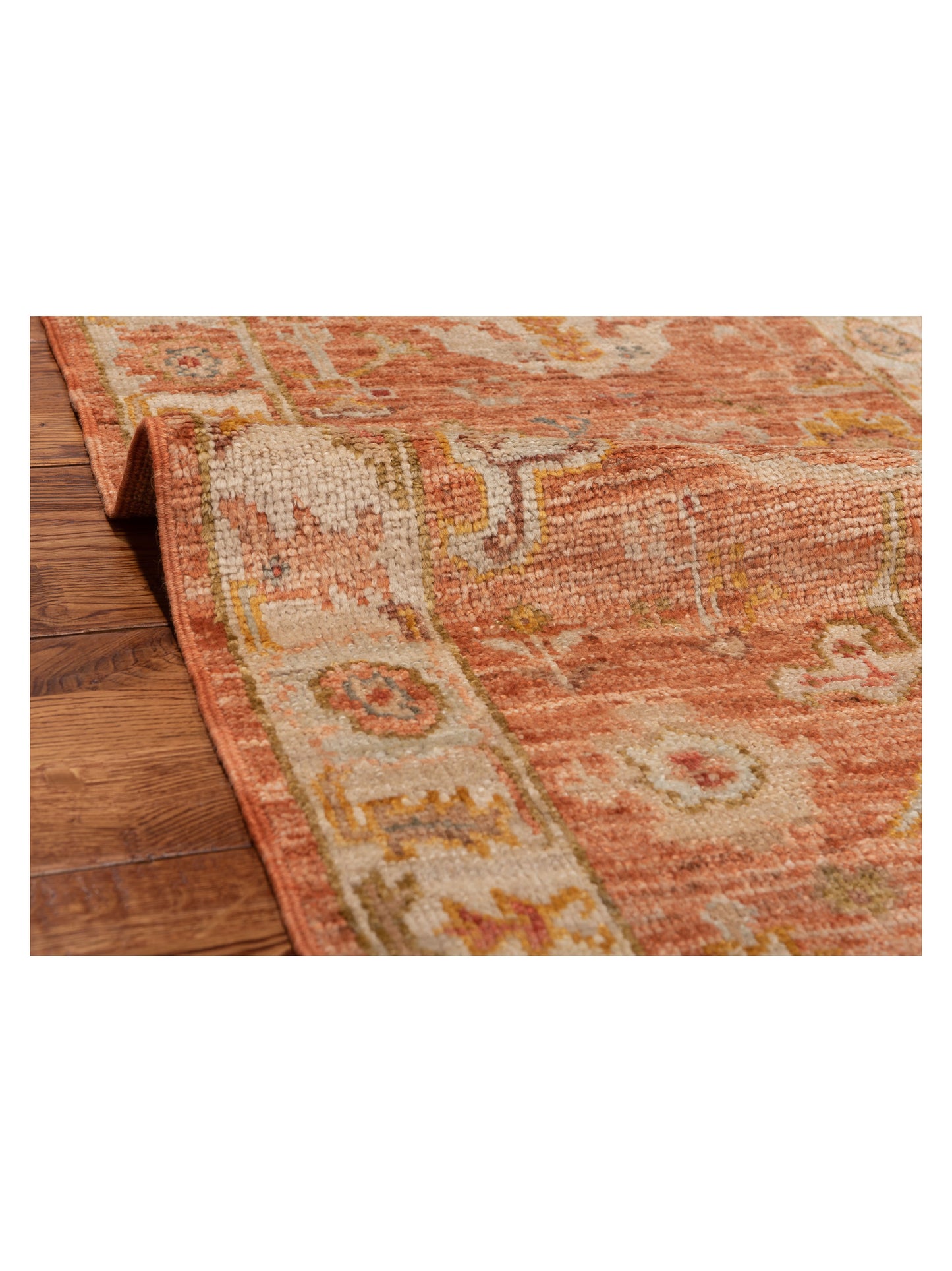 Angora Oushak 149500 Pink Ivory 2.8x11.6 Hand Knotted Rug
