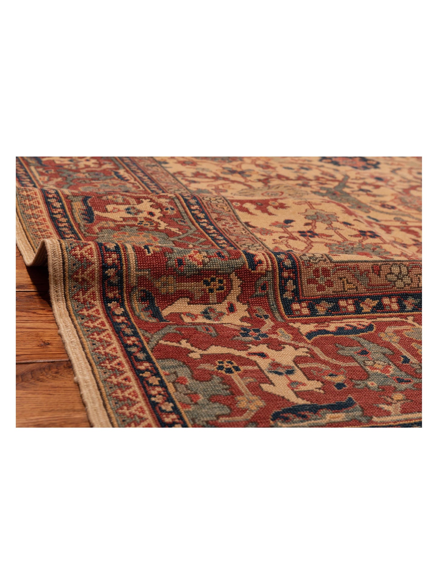 Antique Loom 147400 Ivory Red 7.2x8.11 Hand Knotted Rug