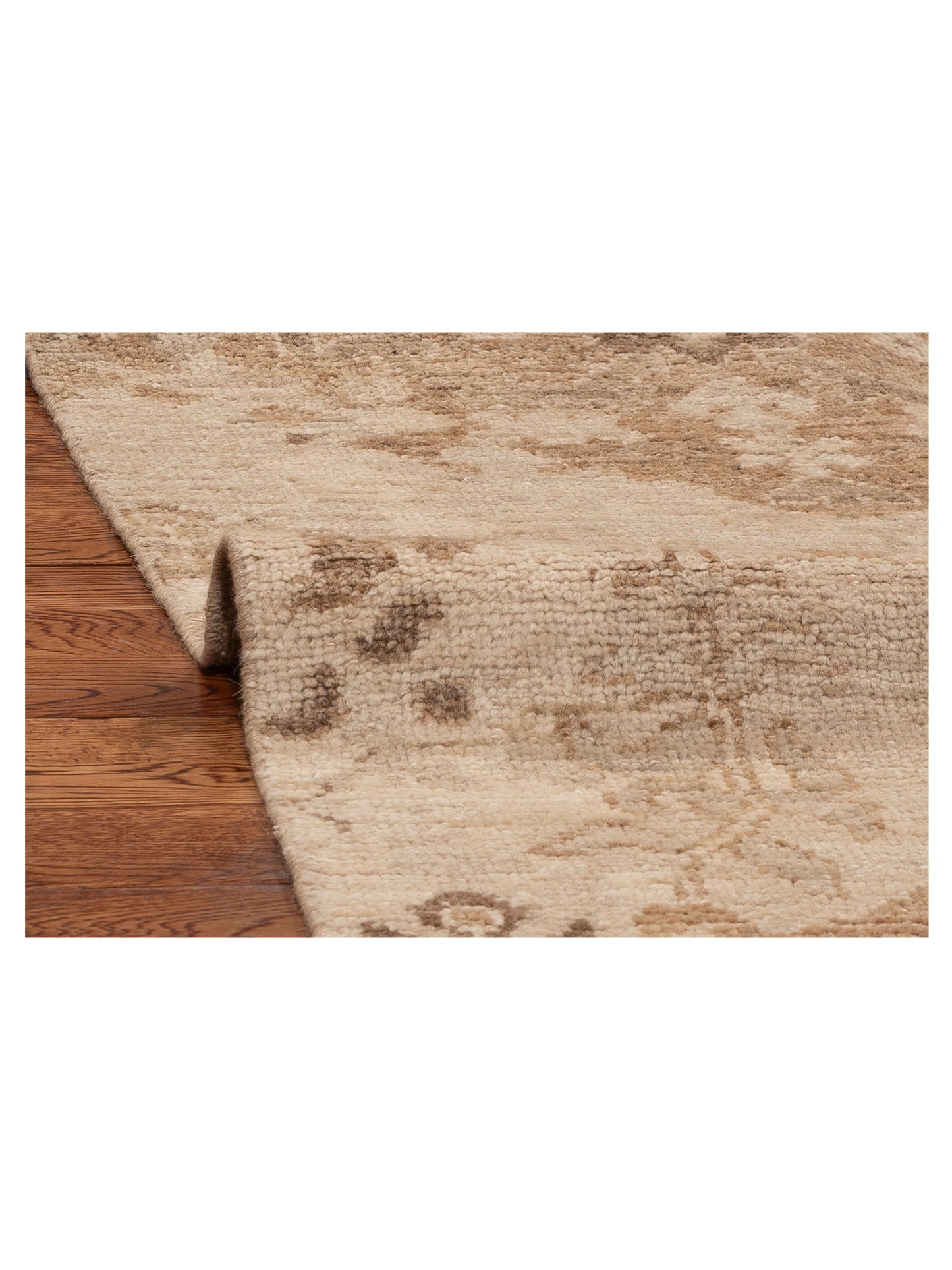 Angora Oushak 154962 Cream Brown 7.10x9.11 Hand Knotted Rug