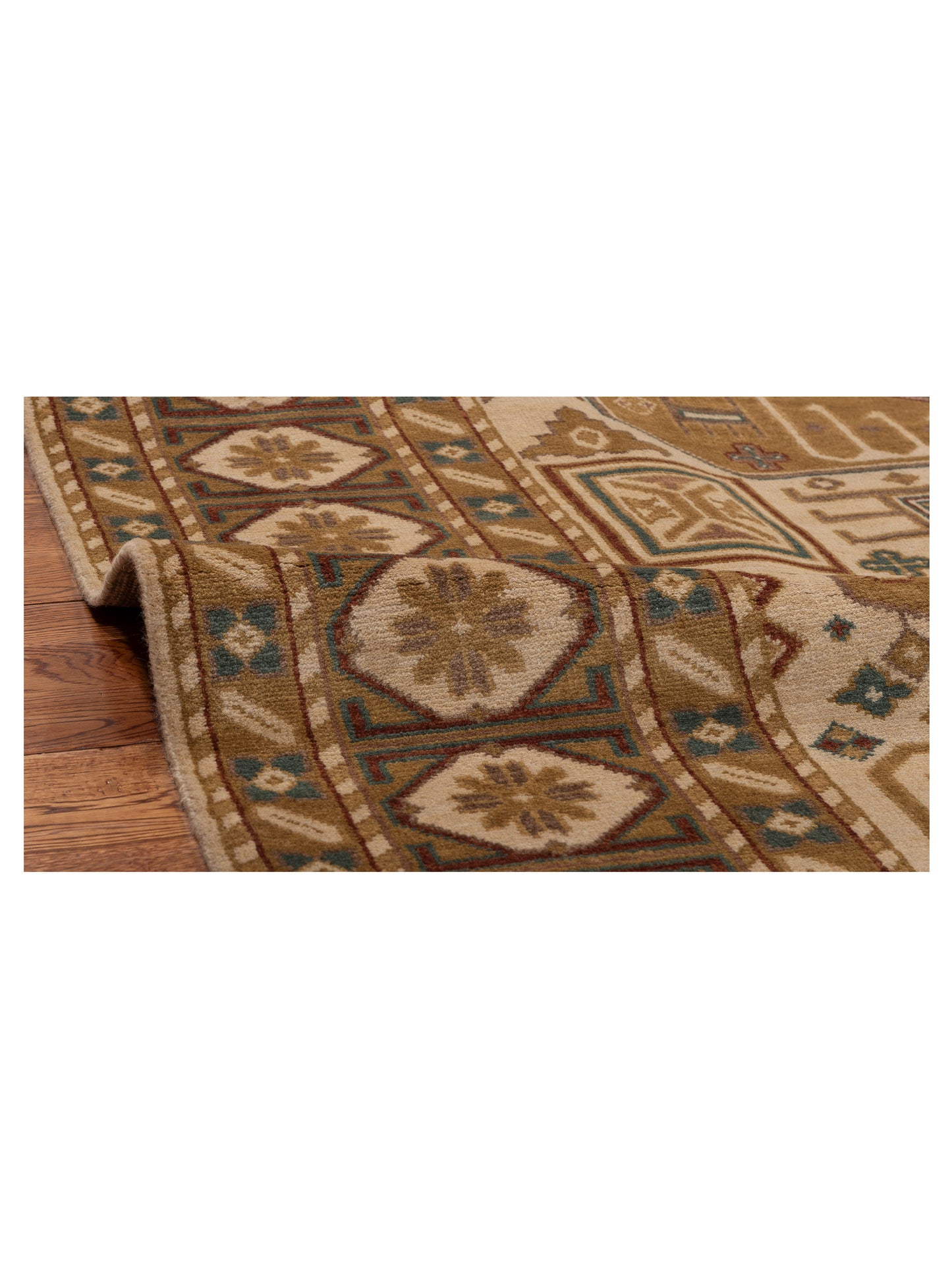 Lilac 103375 Ivory Brown 7.11x9.9 Hand Knotted Rug
