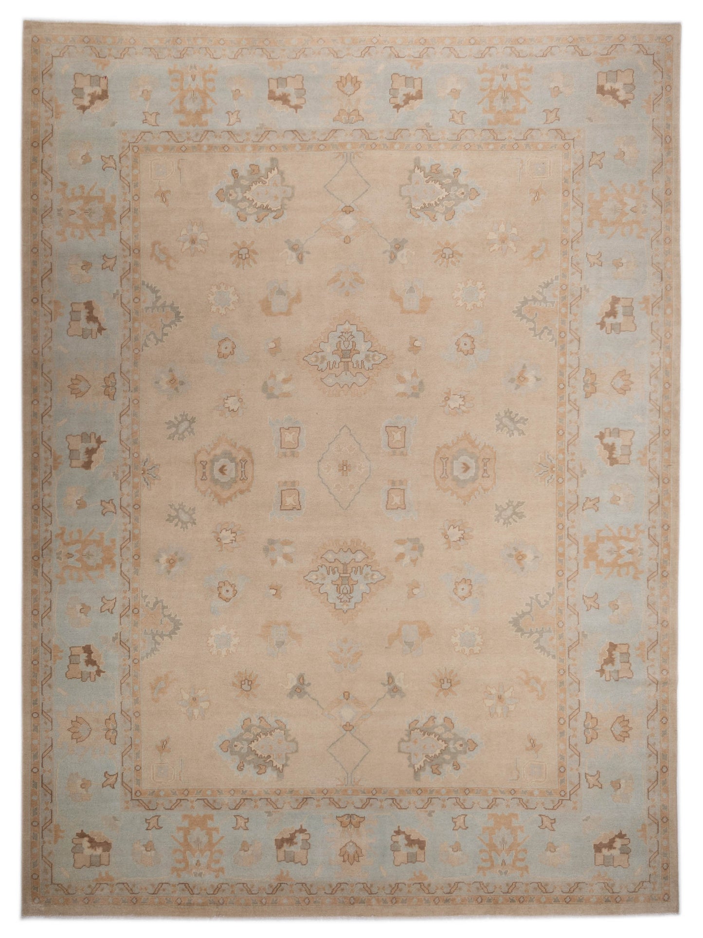 Rajpur Oushak Shah Cream Light Blue Traditional