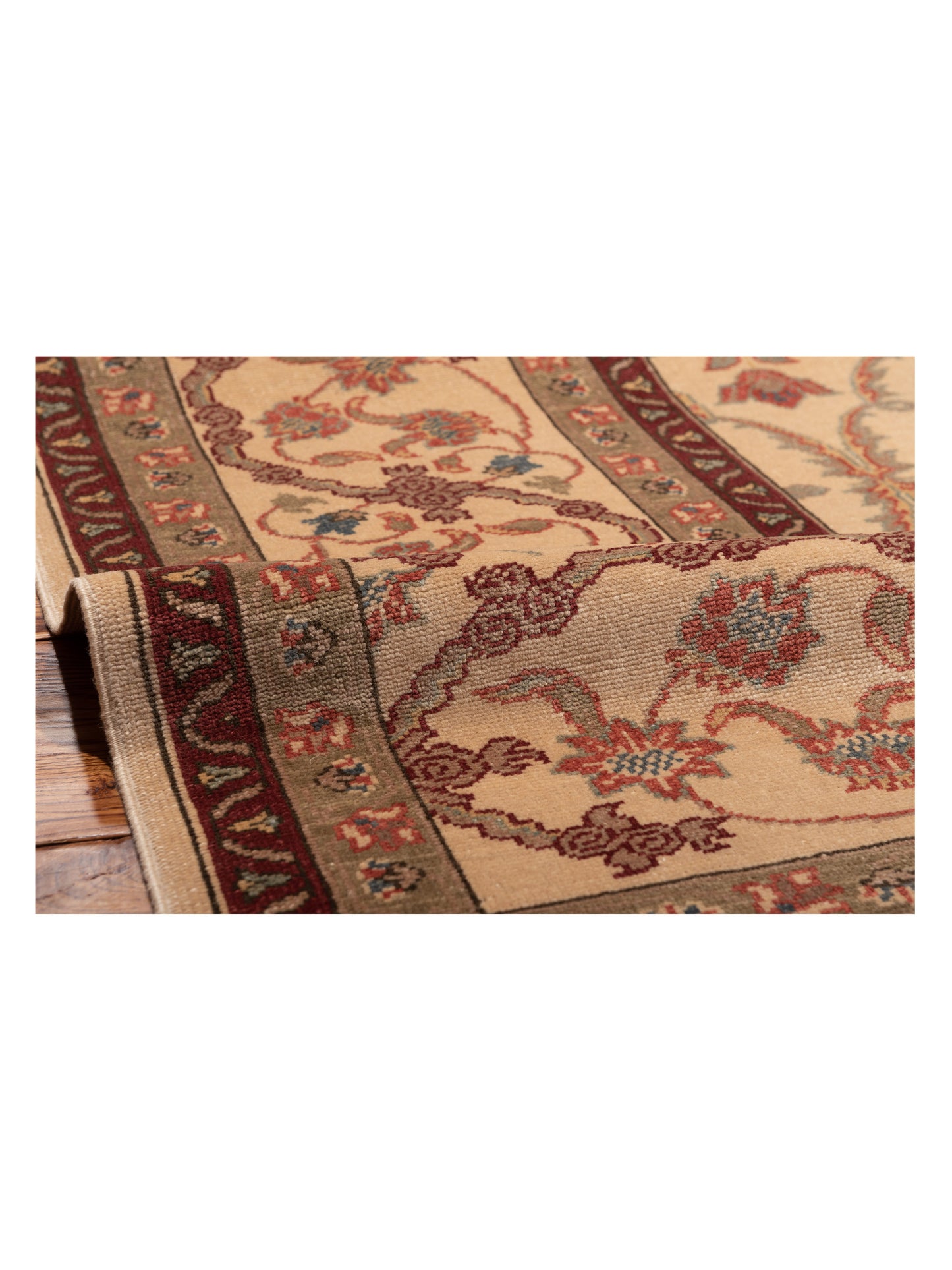 Antique Loom 107984 Beige Beige 12.2x16.1 Hand Knotted Rug