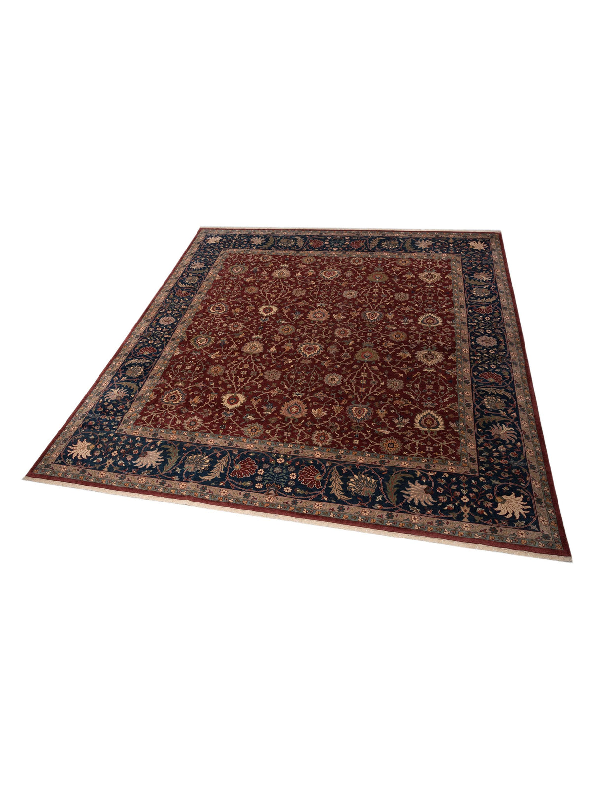 Antique Loom 104399 Red Navy 14.2x14.3 Hand Knotted Rug