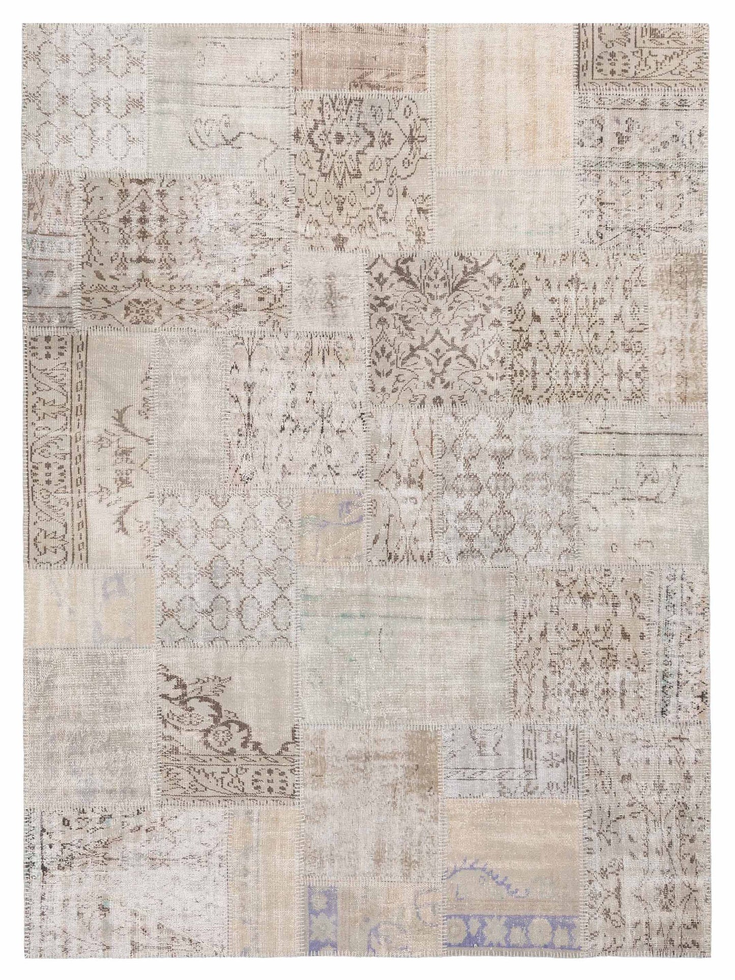 Pasha Turkish Vestige Patchwork Light Gray Contemporary