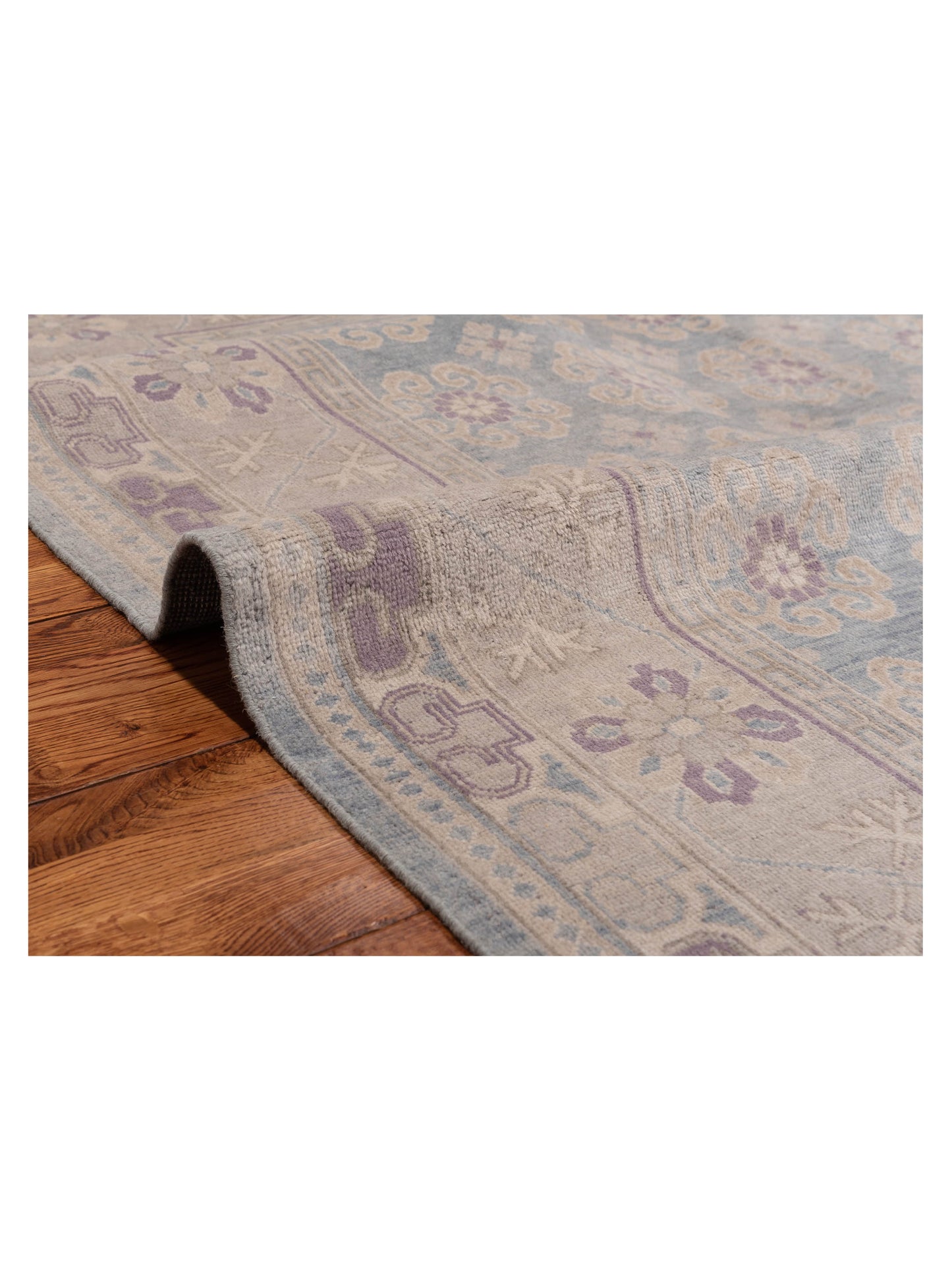 Evren 123507 Blue Silver 6.6x6.5 Hand Knotted Rug