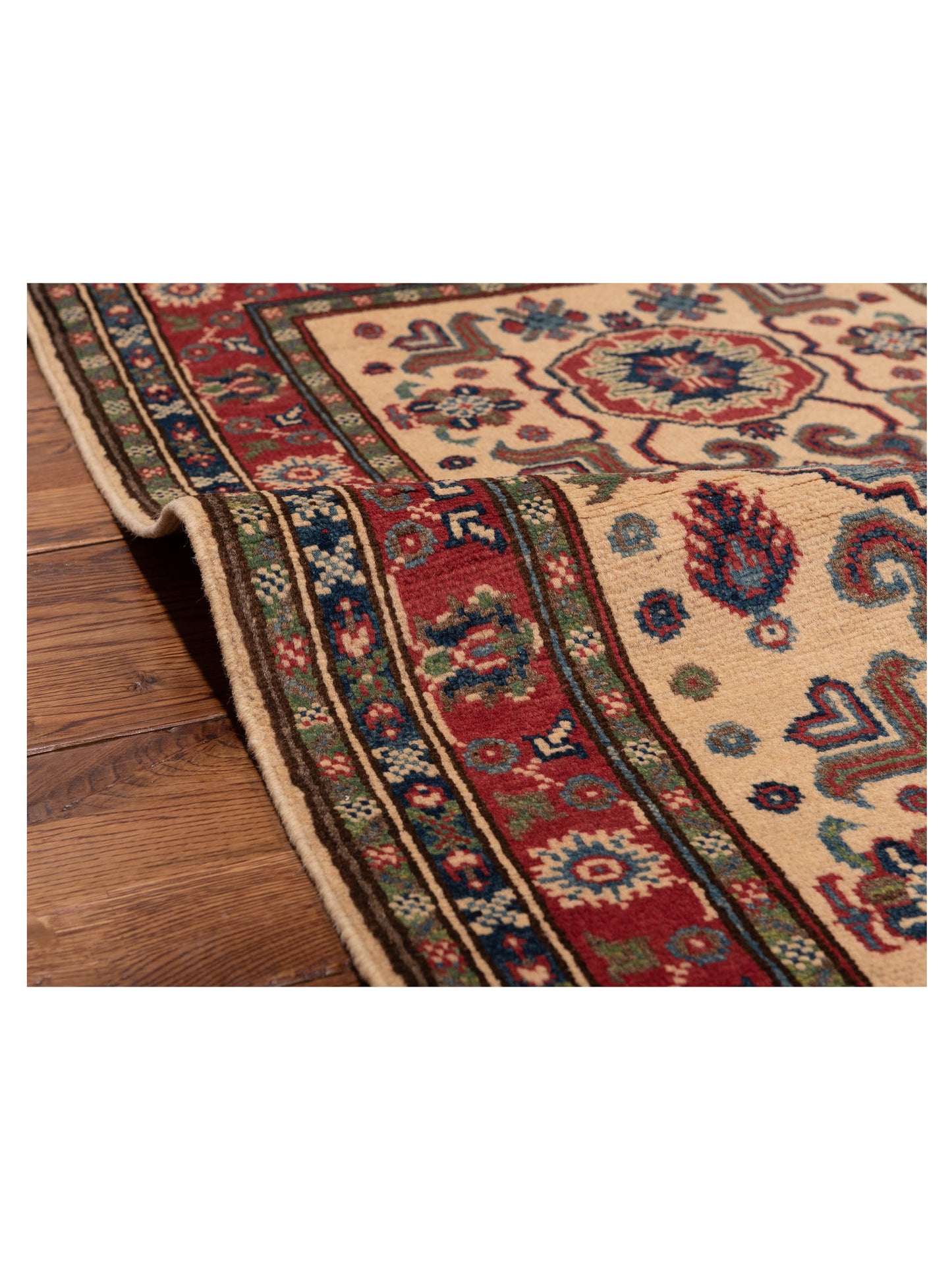 Kazak 148821 Ivory Red 2.8x4.1 Hand Knotted Rug