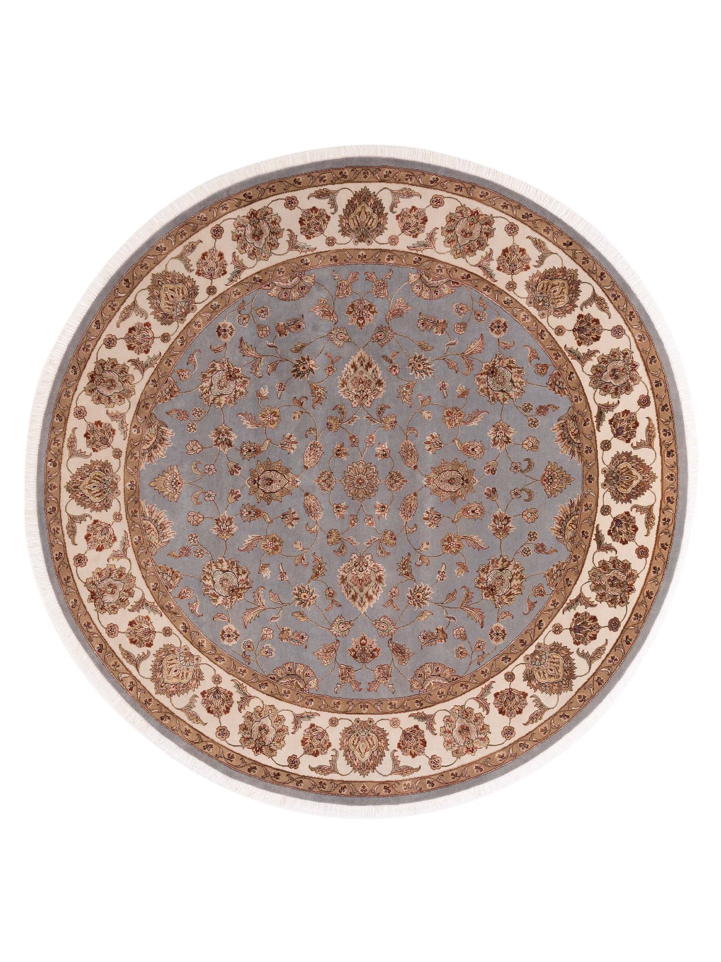 Rajpur Imperial Silk Light Gray Ivory Traditional