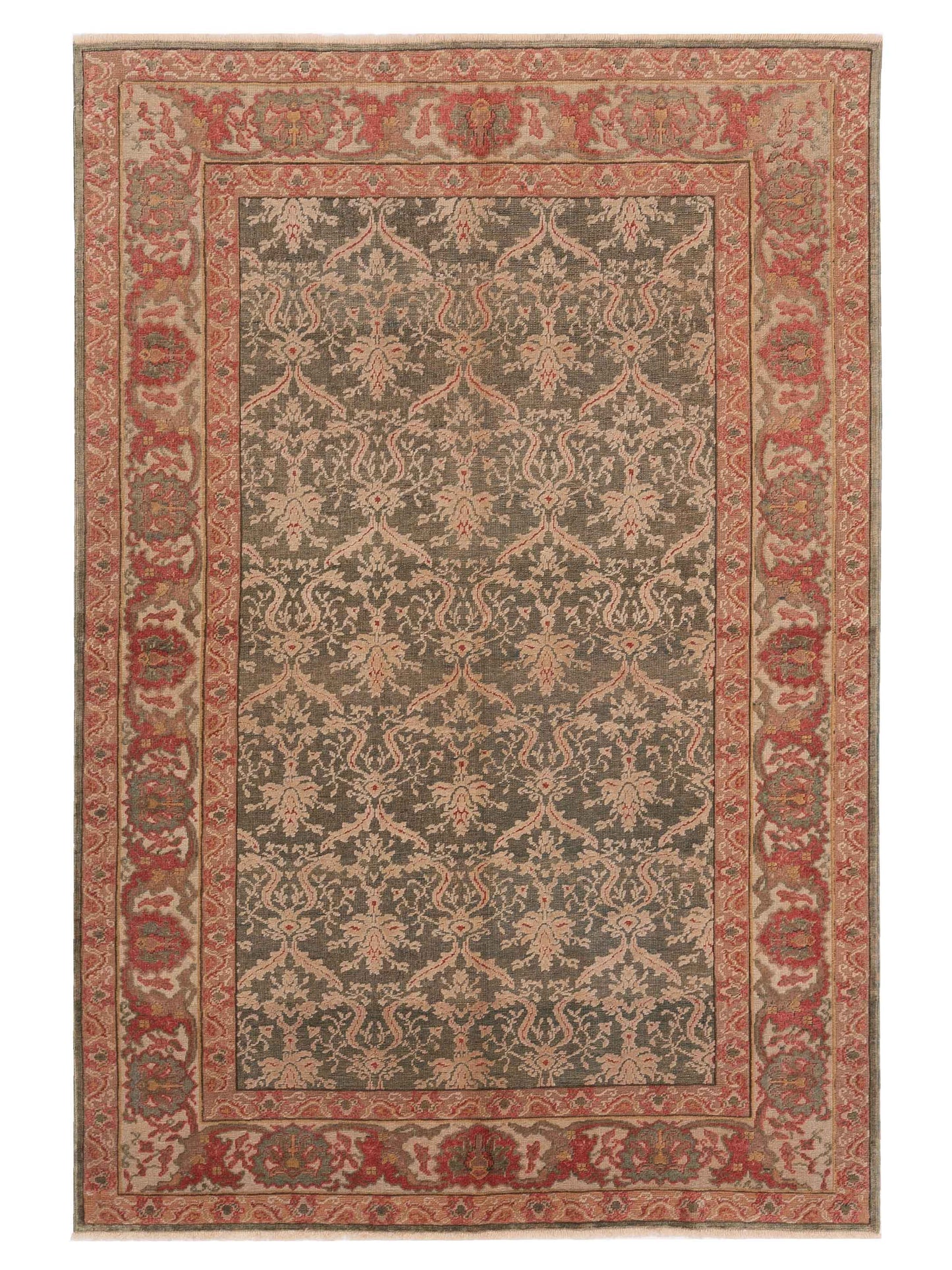 Pasha Antique Loom Green Ivory Traditional