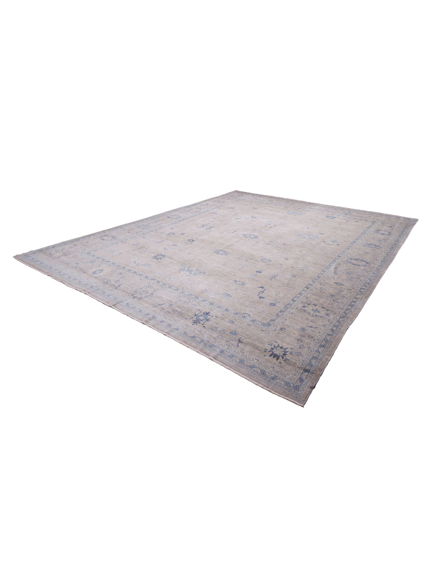 Angora Oushak 130257 Gray Gray 14.2x17.8 Hand Knotted Rug