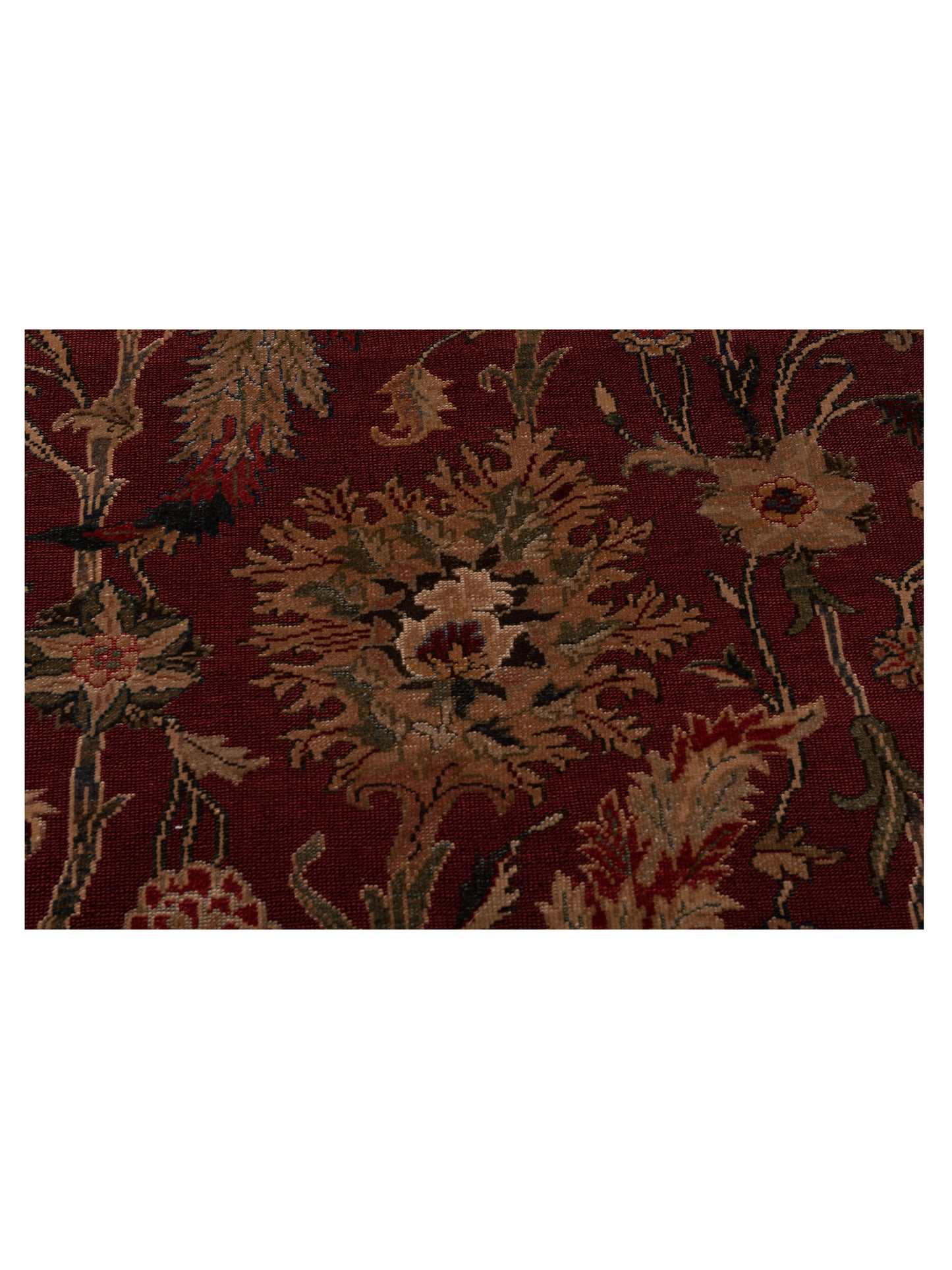Antique Loom 107975 Burgundy Ivory 12.3x18.1 Hand Knotted Rug