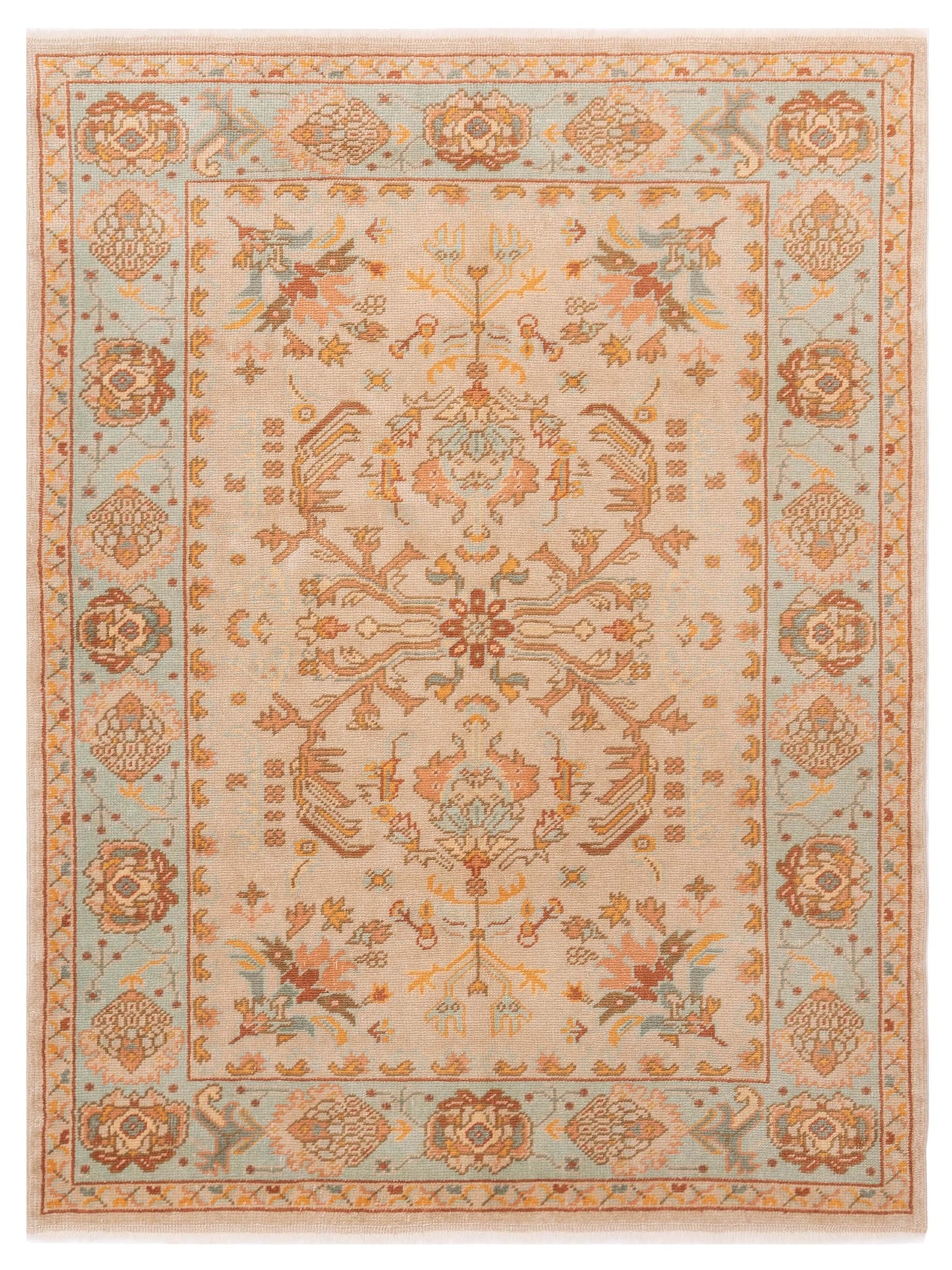 Pasha Anadol Oushak Beige Blue Traditional