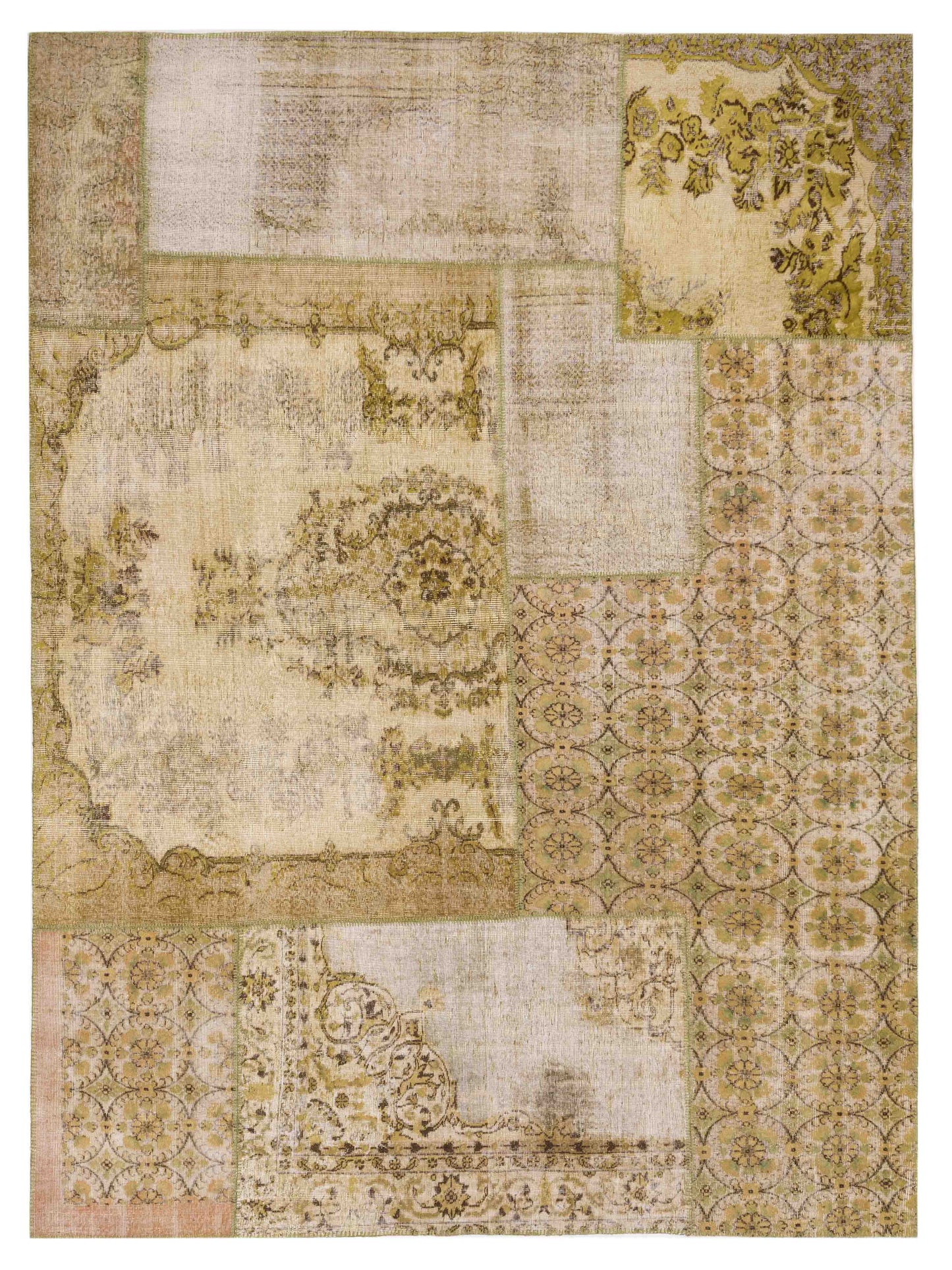 Pasha Turkish Vestige Patchwork Light Green Contemporary