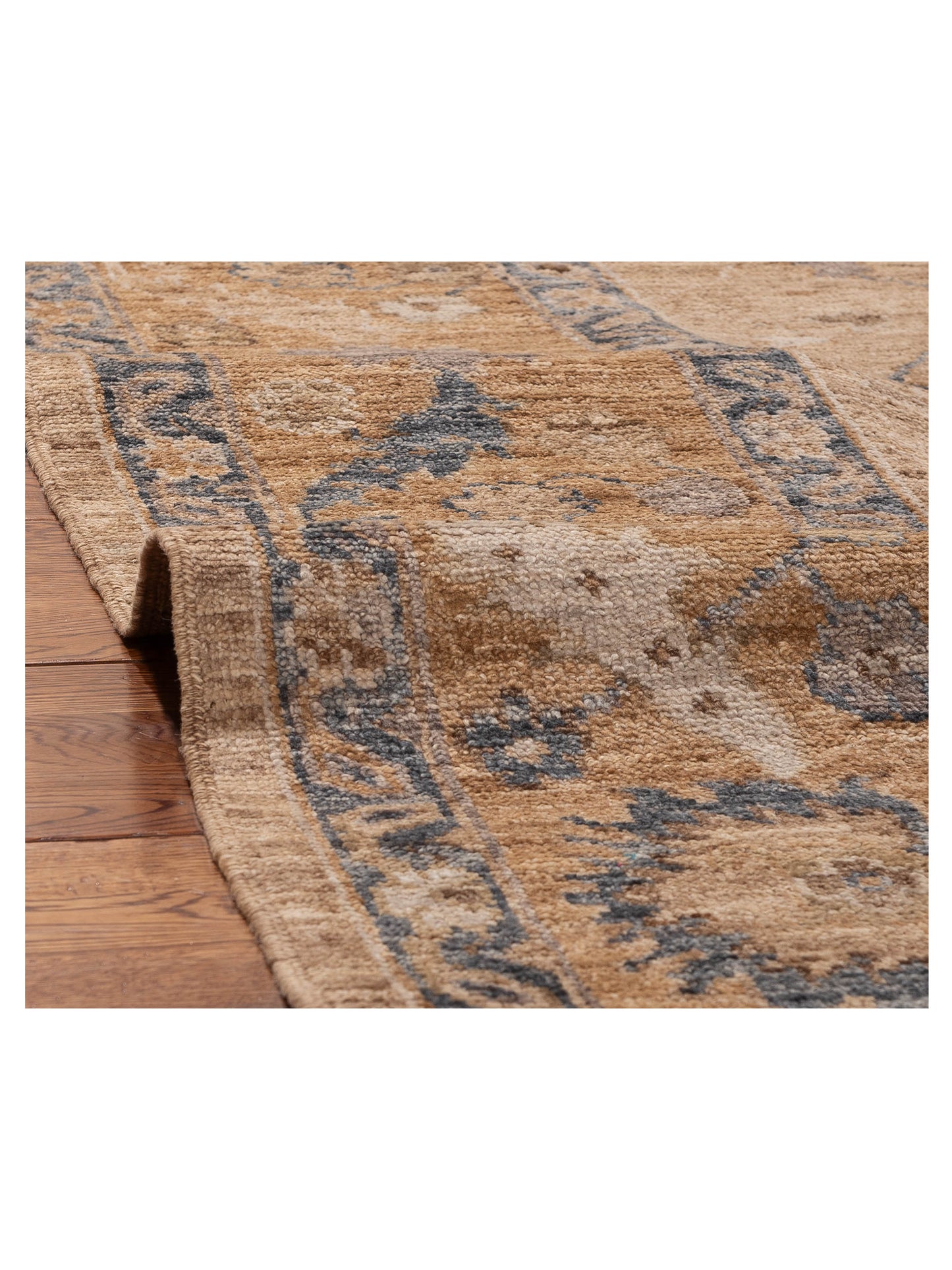 Angora Oushak 156055 Gold Gold 8x9.10 Hand Knotted Rug