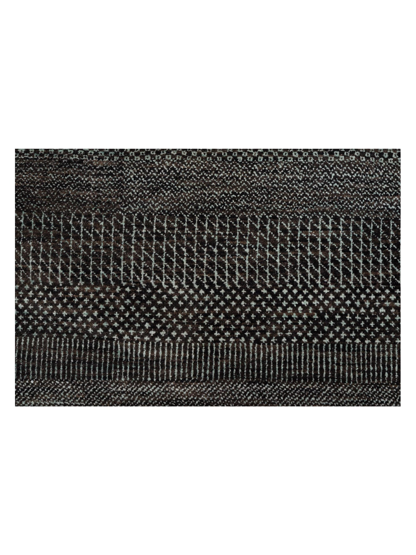 Aurore 120457 Charcoal Gray 8.1x10.3 Hand Knotted Rug