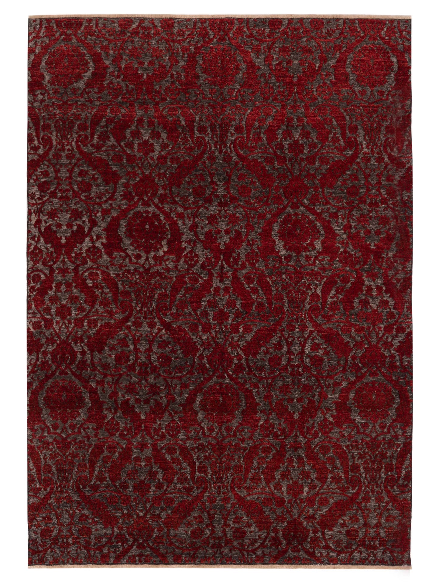 Pasha Defne Charcoal Red Transitional