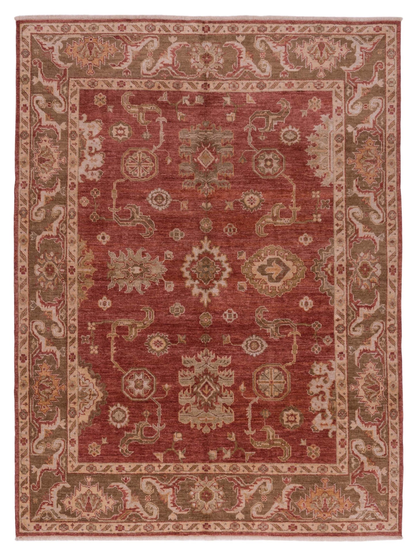 Anadol Angora Oushak Rust Brown Traditional