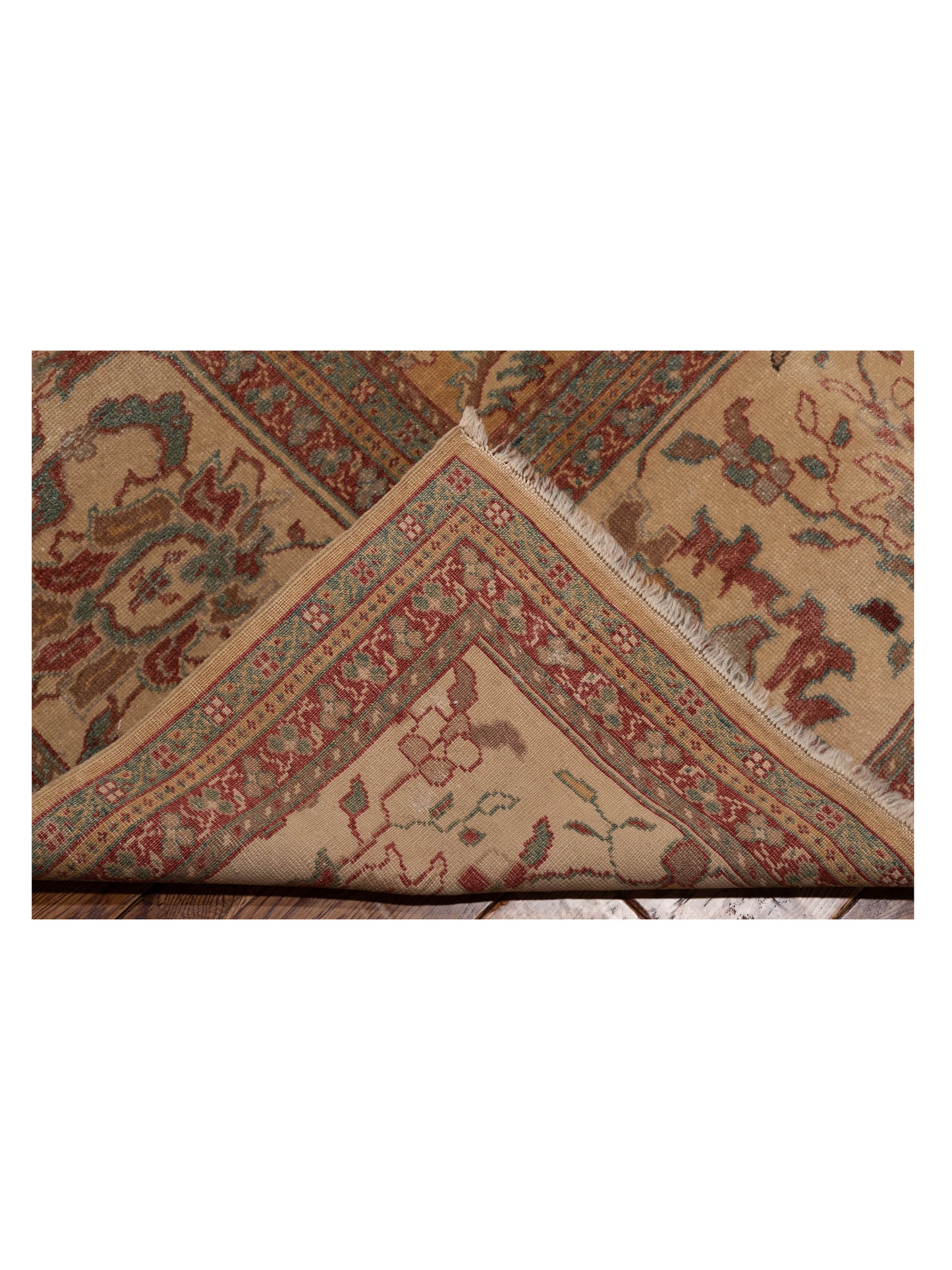 Antique Loom 108177 Gold Beige 14.2x17 Hand Knotted Rug
