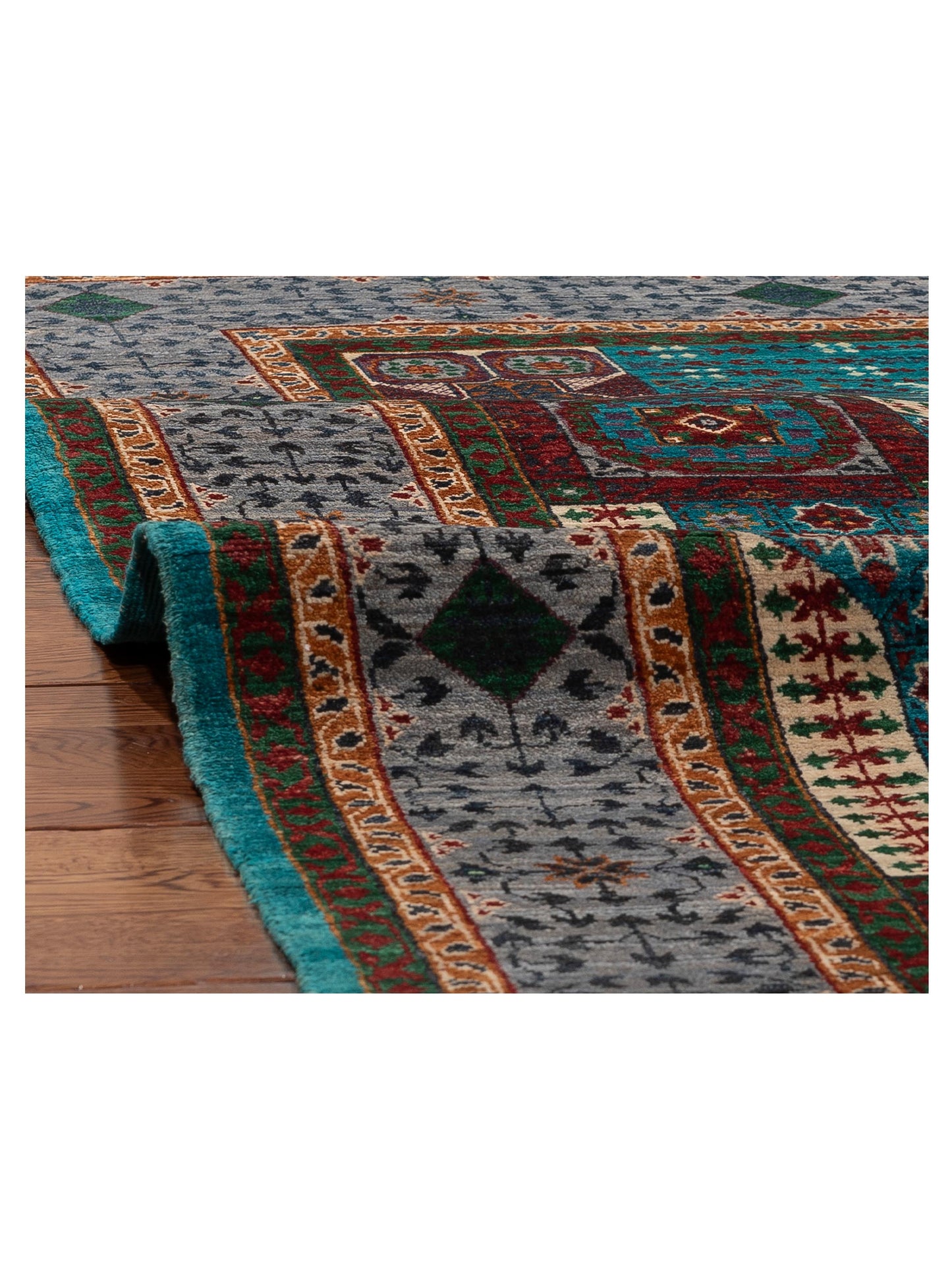 Artisan Mamluk 155542 Blue Gray 5.4x6.9 Hand Knotted Rug