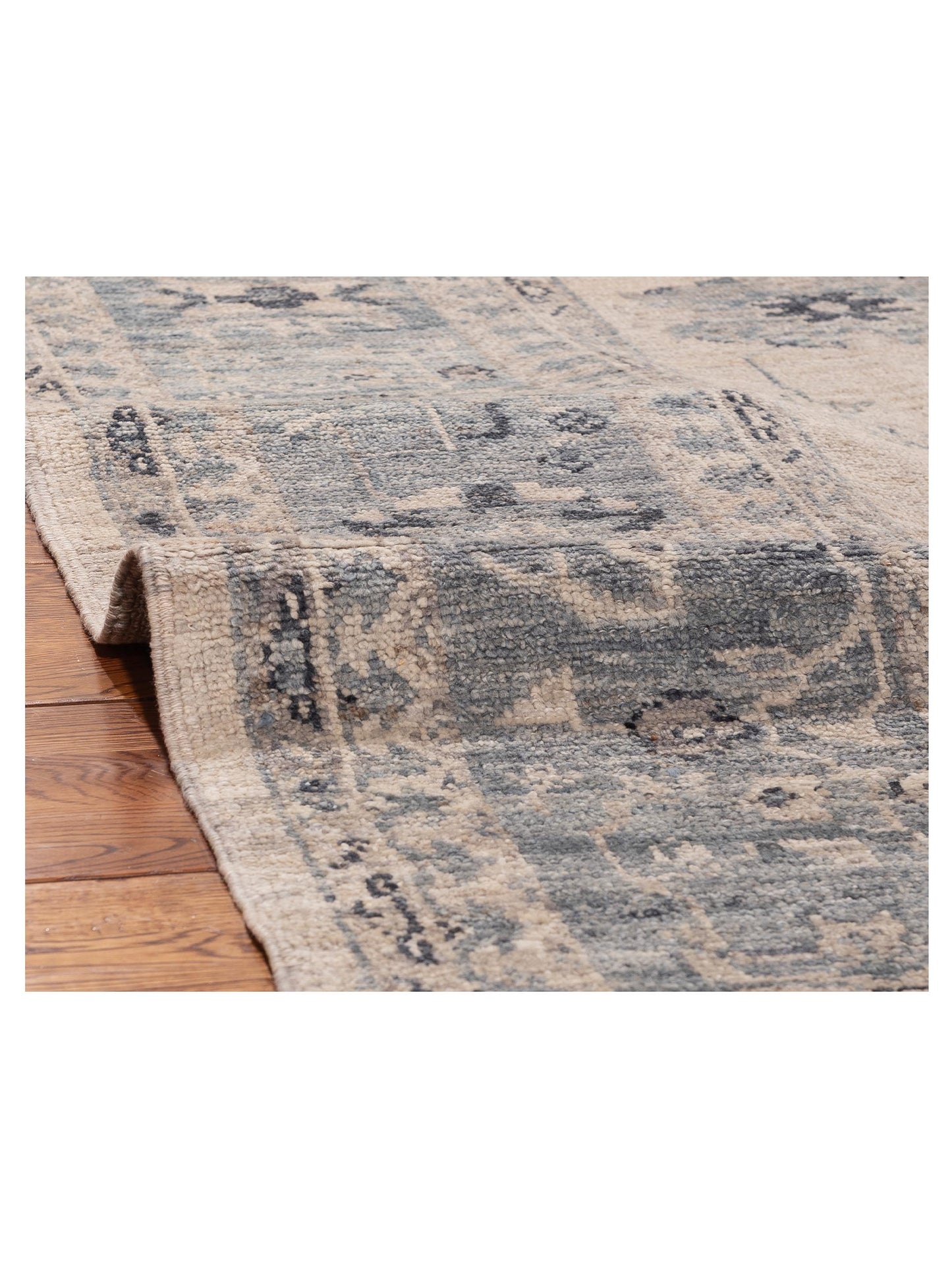 Angora Oushak 156087 Silver Blue 9.1x11.9 Hand Knotted Rug