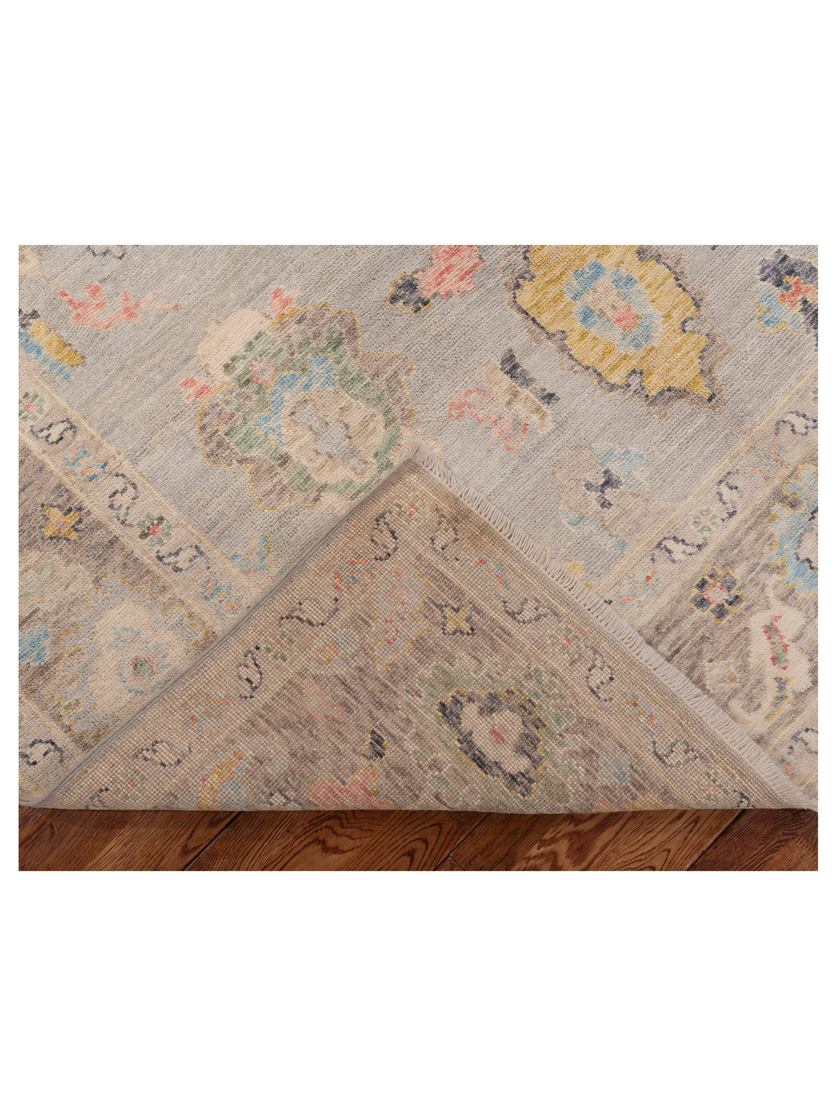 Anadol Oushak 151507 Ice Blue Light Gray 5.11x8.9 Hand Knotted Rug