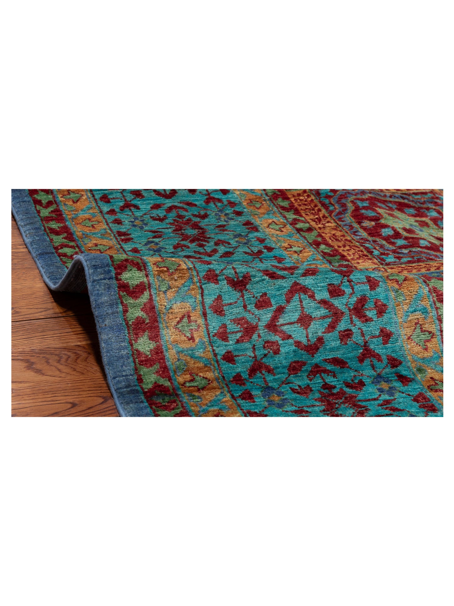 Artisan Mamluk 152281 Blue Turquoise 8.5x11.4 Hand Knotted Rug