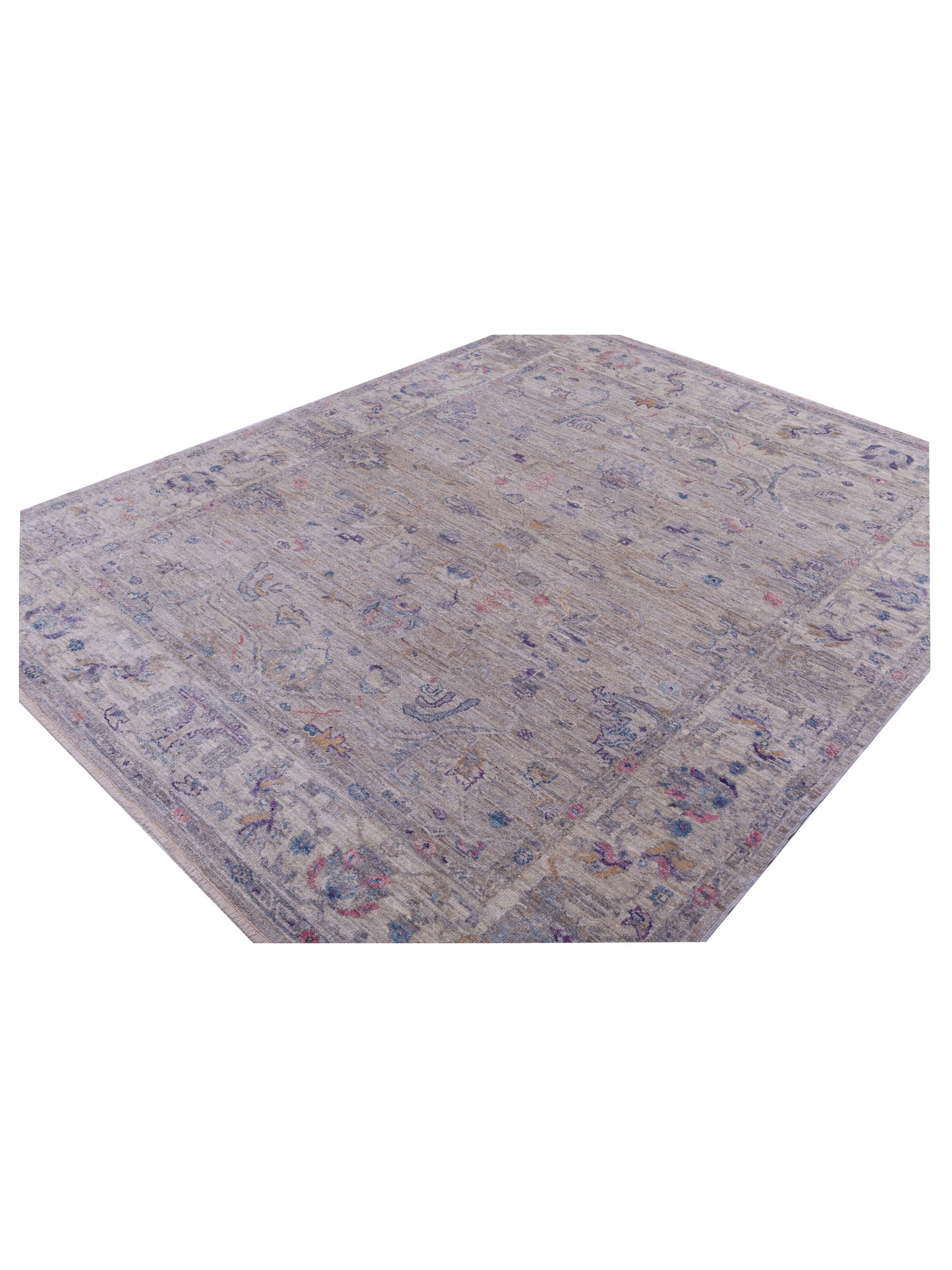 Angora Oushak 144565 Gray Ivory 8.2x10.3 Hand Knotted Rug