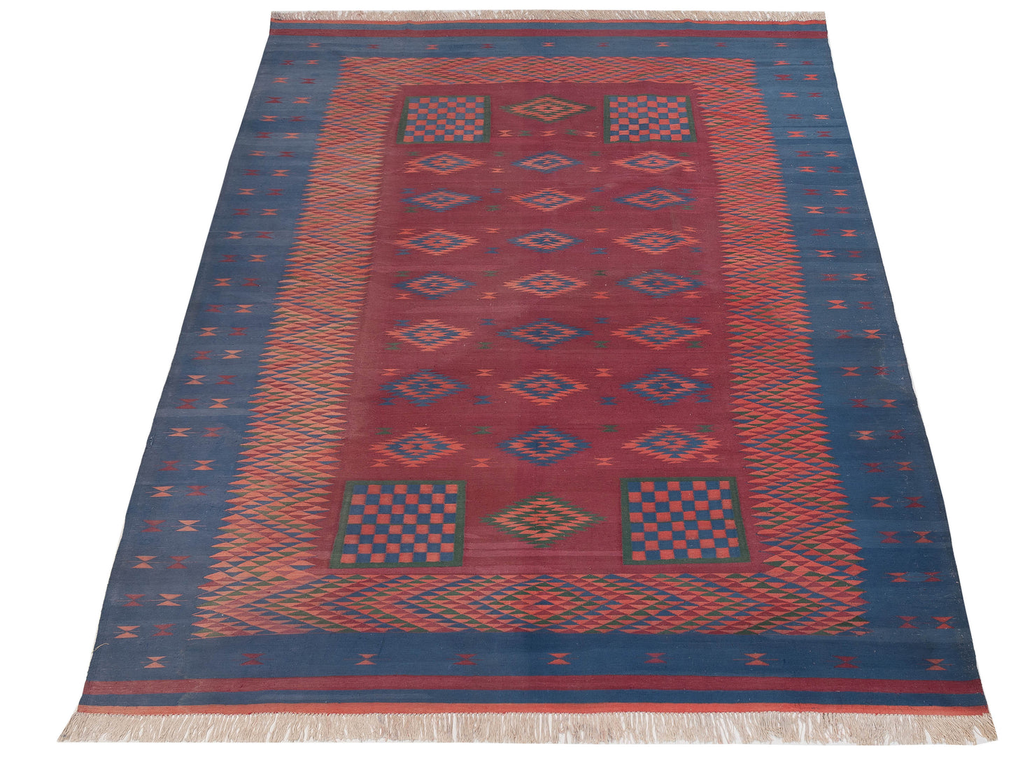 Transilvanian Kilim 25982 Pink Blue 9.3x12.7 Hand Woven Rug