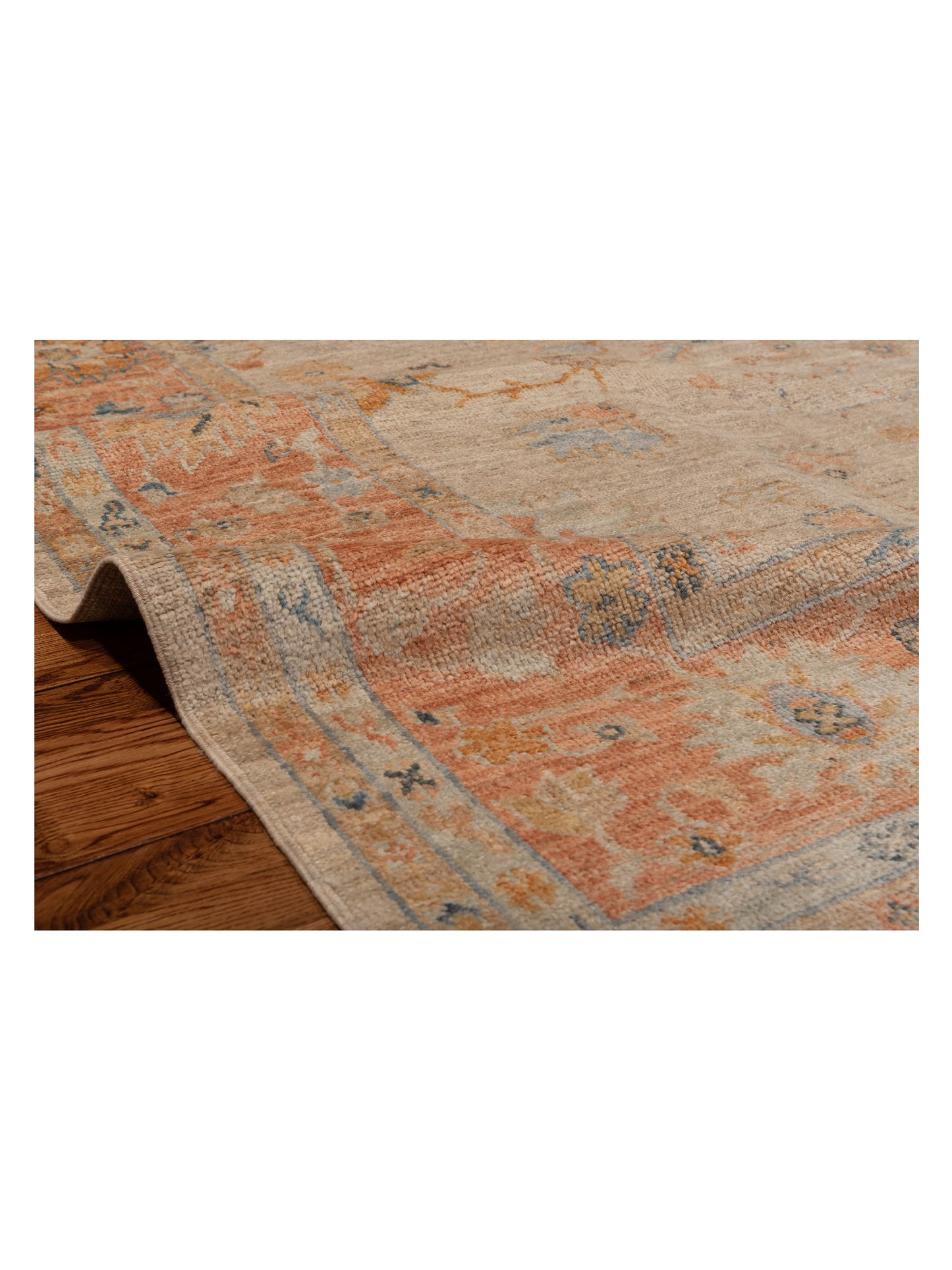 Angora Oushak 149287 Beige Rust 8.1x9.7 Hand Knotted Rug