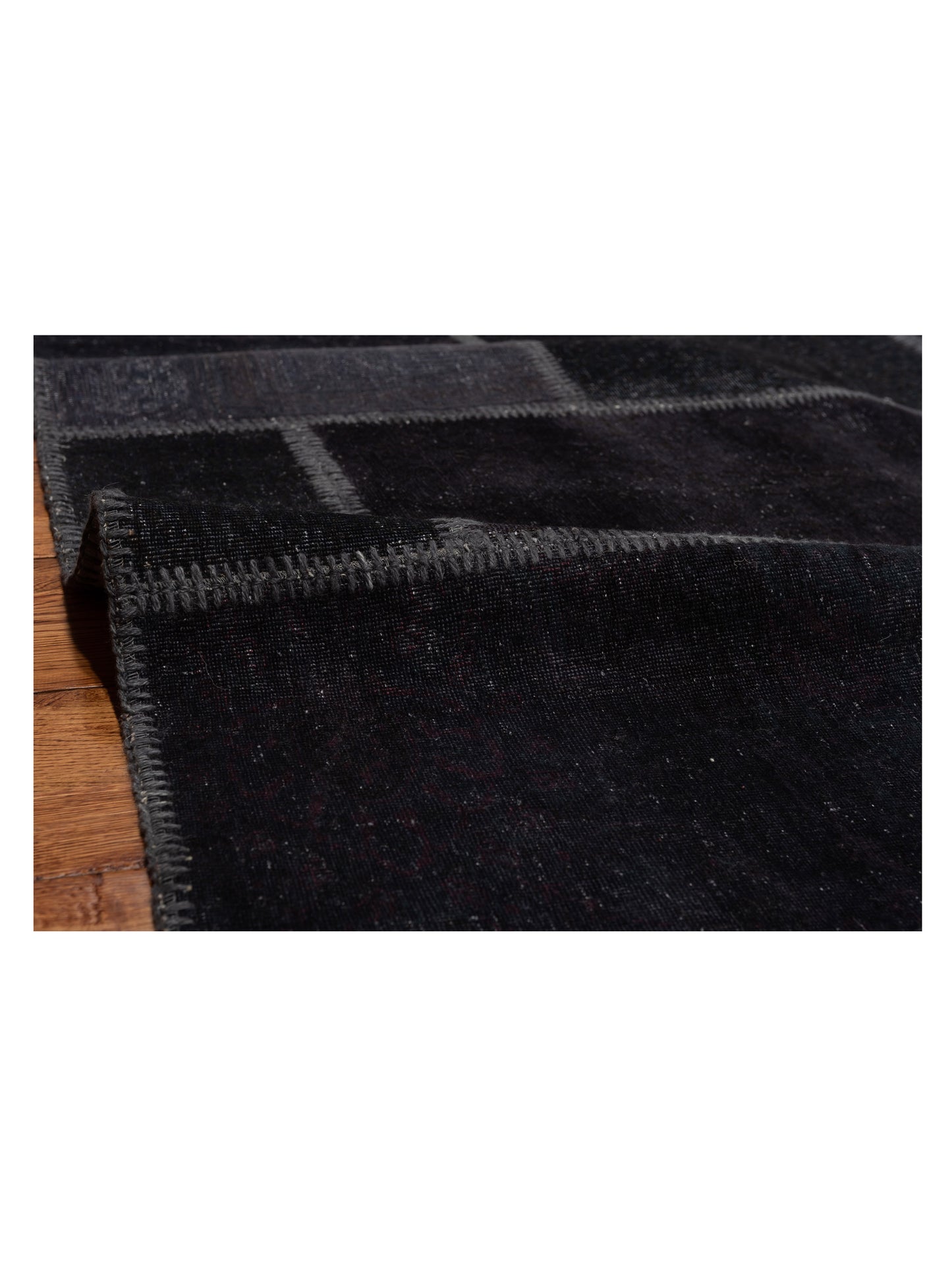 Turkish Vestige Patchwork 147812 Charcoal Charcoal 8.1x10 Hand Knotted Rug